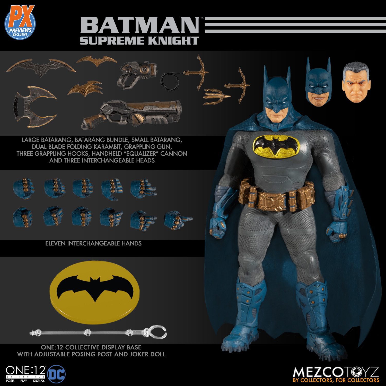 MEZCO Actionfigur Beschädigte Verpackung! ONE-12 SUPREME KNIGHT BATMAN BLUE AF