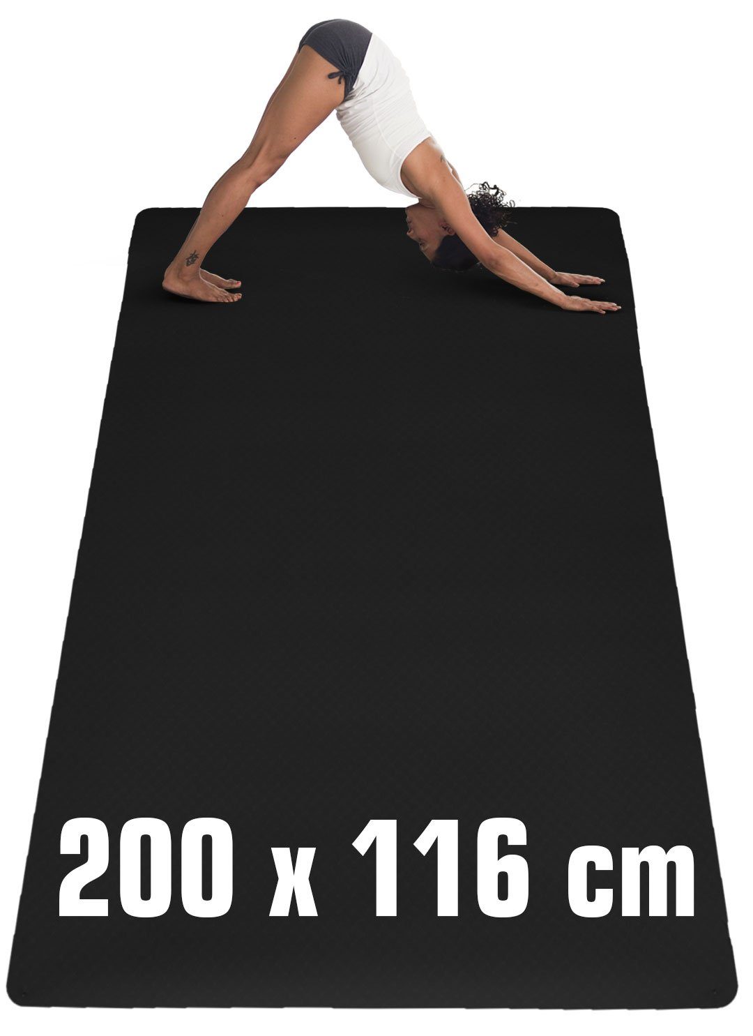 eyepower Bodenmatte 200x116 XXL Fitnessmatte 6mm Breite Yogamatte,  Rutschfeste Sportmatte, Die Unterlage für alles – Workouts, Camping oder  beim Outdoor
