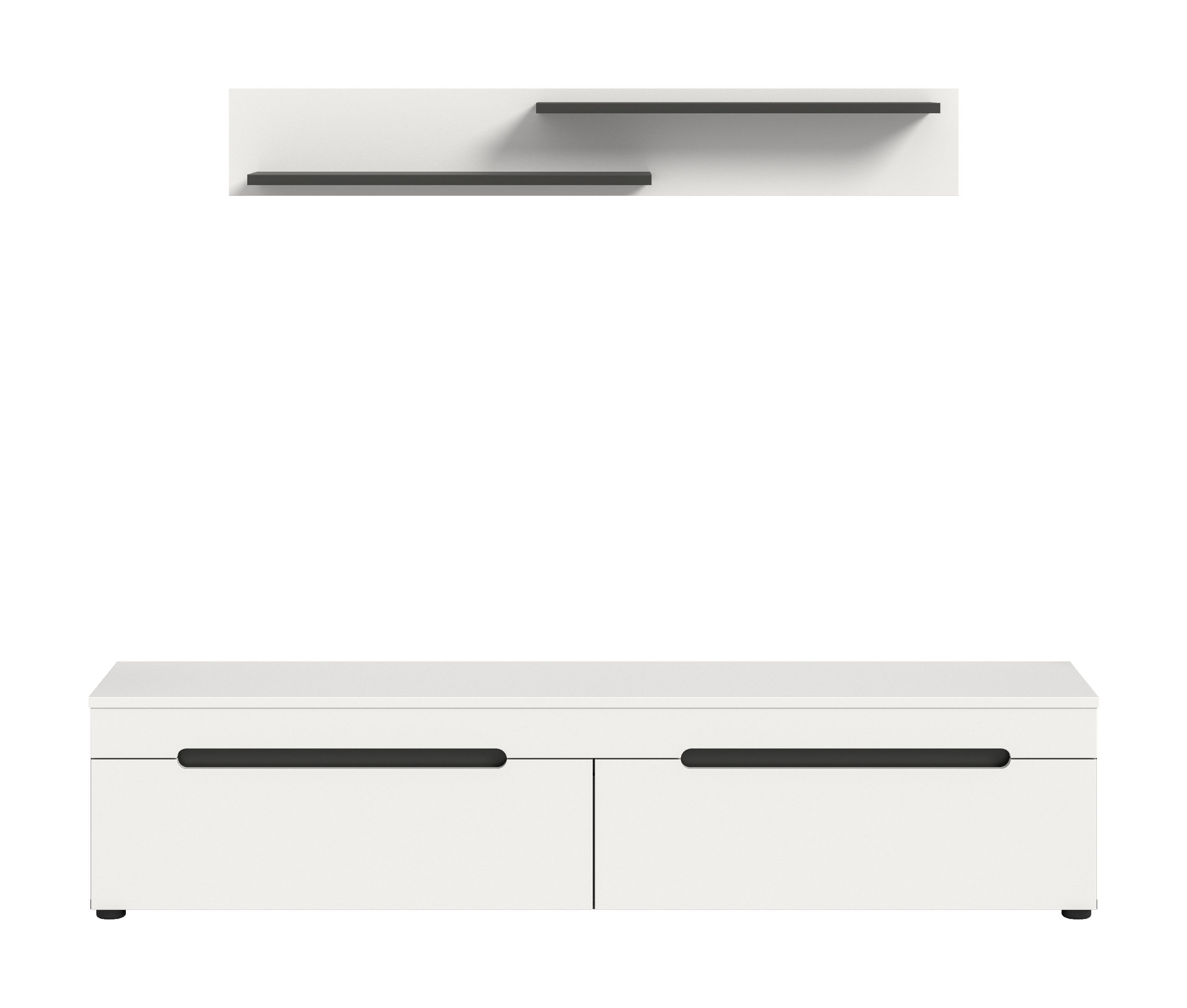 xonox.home Lowboard Canu, Basalt grau Melamin beschichtet modern 170x38x33 cm