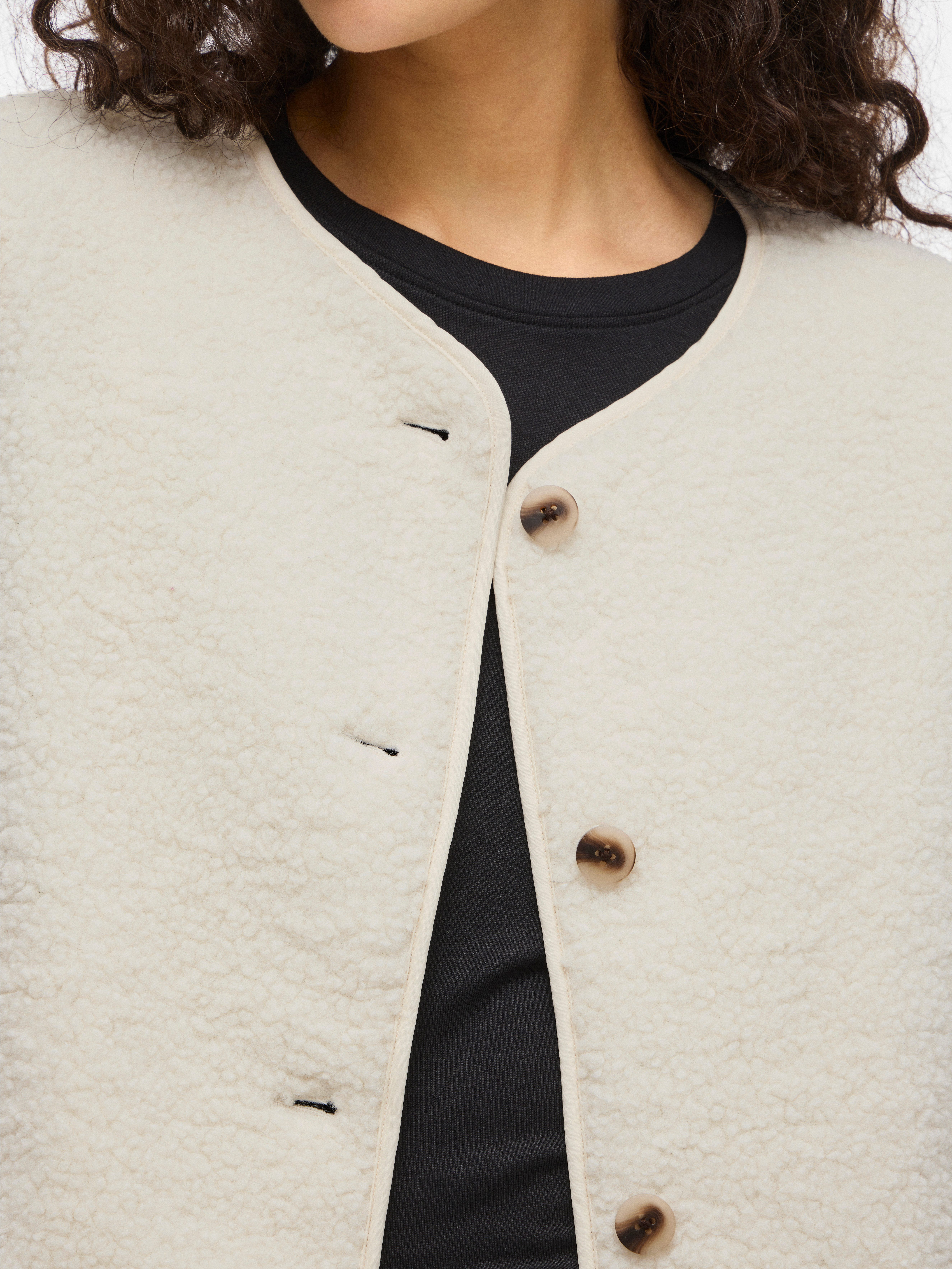 Vila Plüschjacke VIADA TEDDY JACKET Kunstfaser