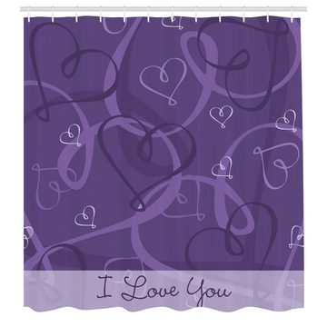 Abakuhaus Duschvorhang Moderner Digitaldruck mit 12 Haken auf Stoff Wasser Resistent Breite 175 cm, Höhe 180 cm, Romantisch Indigo Purple Hearts