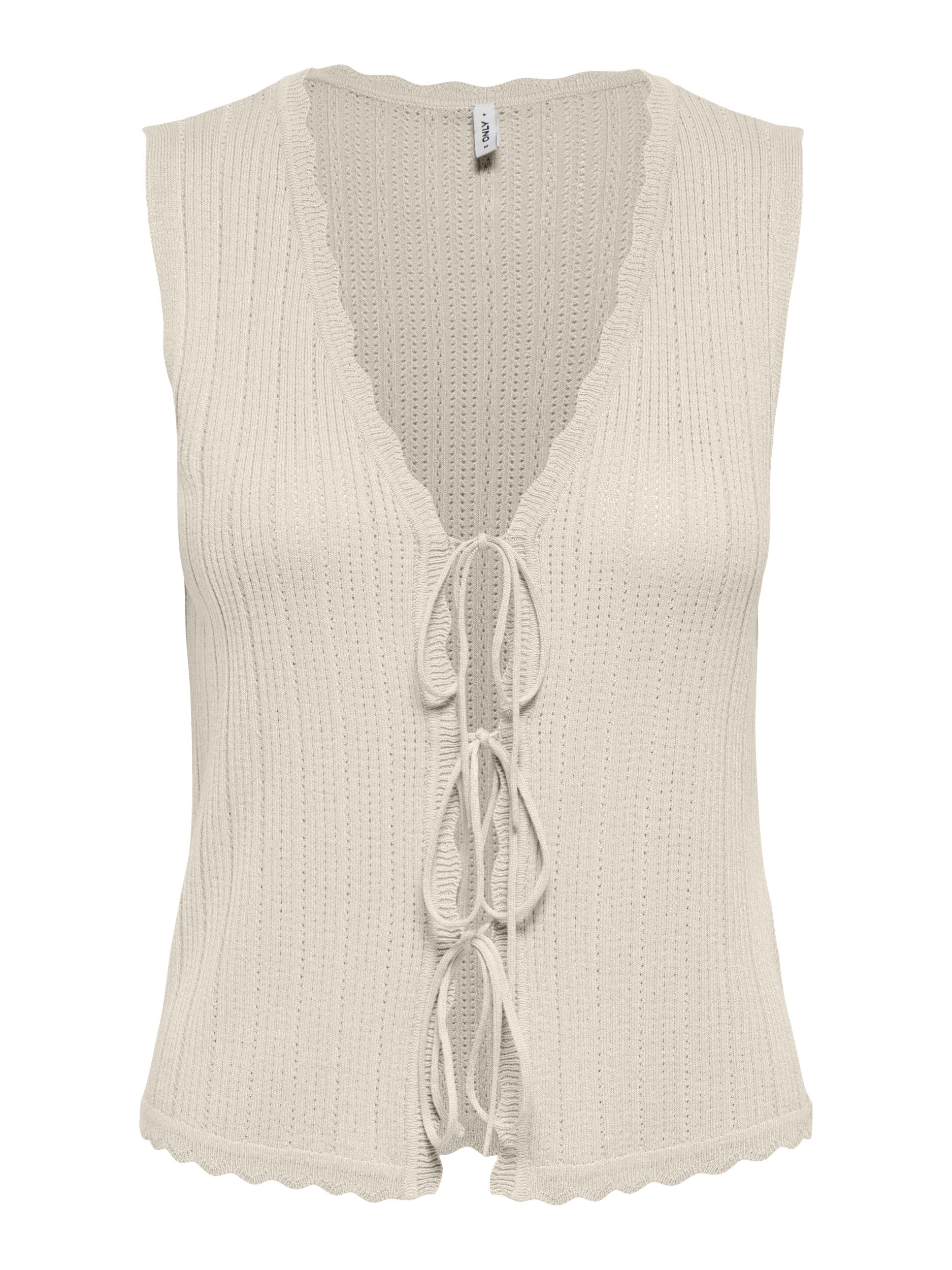 ONLY Langarmshirt ONLARONA SL VNECK STRUCTURE VEST CC