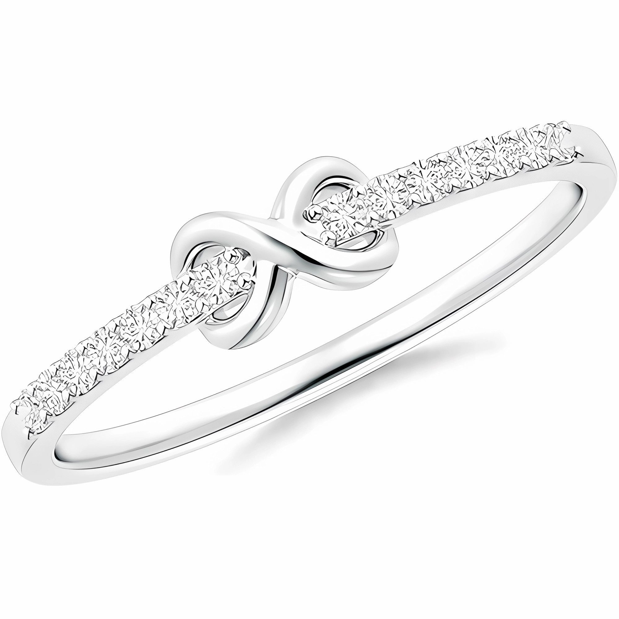 Jumpeak Diamantring Diamant Ring,Goldener Ring Damen,Schleife,Goldring Damen 585 Echtgold, Unendlichkeitszeichen,Labordiamant,Valentinstag Geschenk für Sie