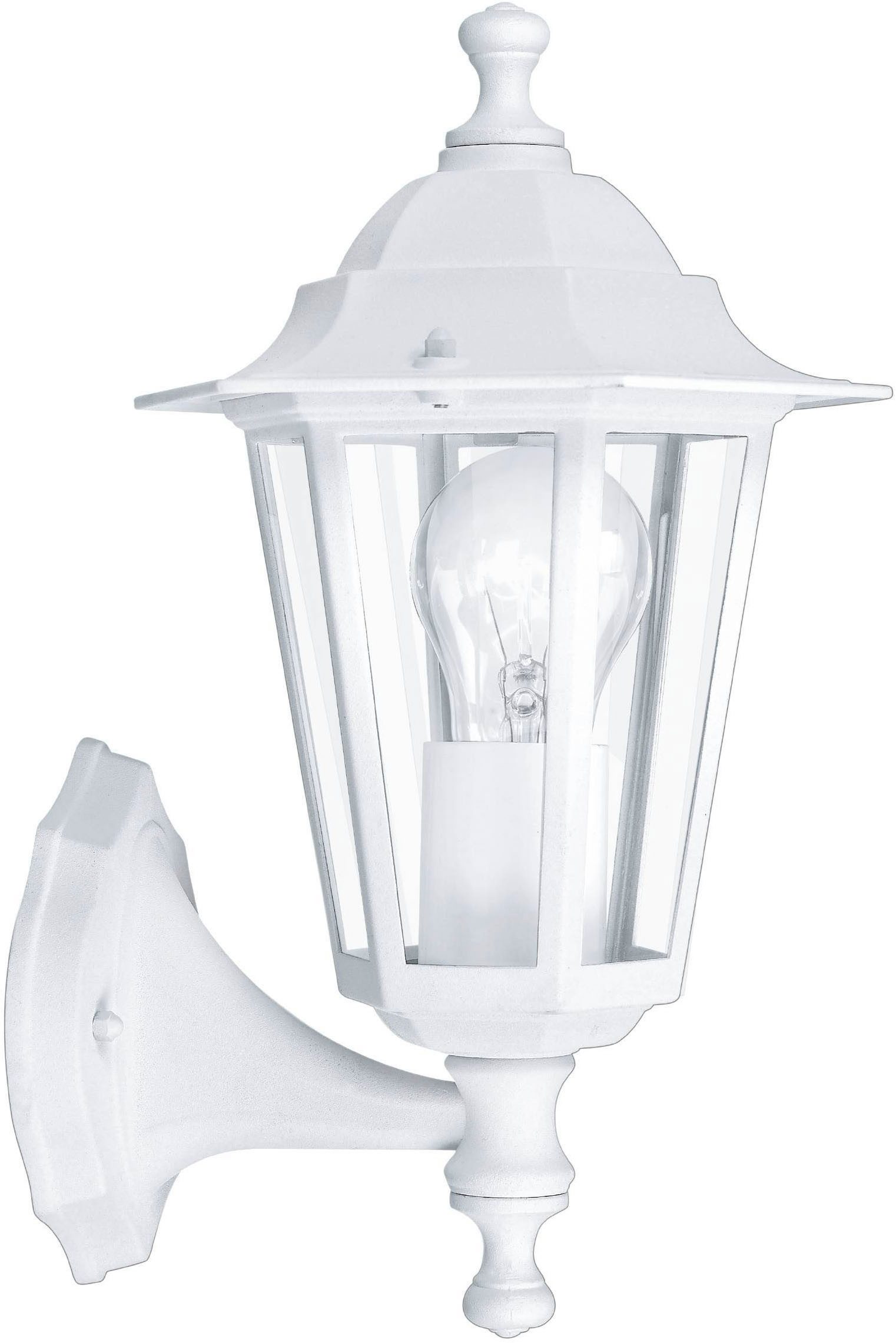 EGLO LED Wandleuchte LATERNA 5 L16,5 x H32 x AL23 cm, Wandlampe für den Außenbereich, ohne Leuchtmittel, Außen-Wandlampe, 1 flammig, aus Aluguss und Glas, E27, IP44