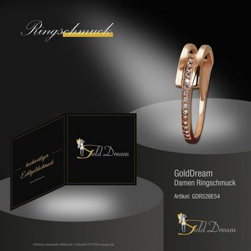 GoldDream Goldring GoldDream Gold Ring Gr.54 Zirkonia weiß (Fingerring), Damen Ring Apart aus 333 Rosegold - 8 Karat, Farbe: rose, weiß