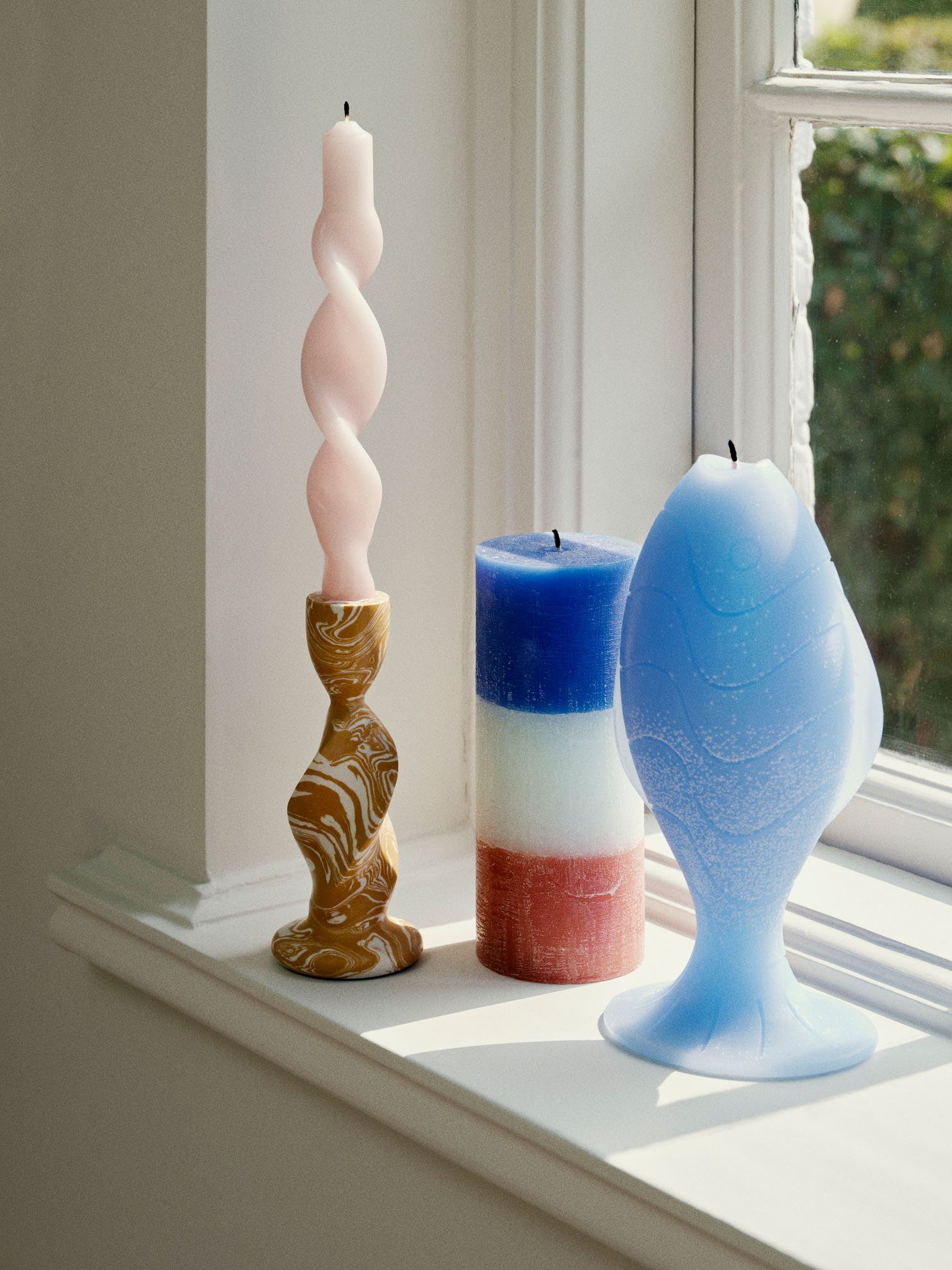 Broste Copenhagen Tafelkerze Broste Copenhagen Kerze Fish Baja Blue