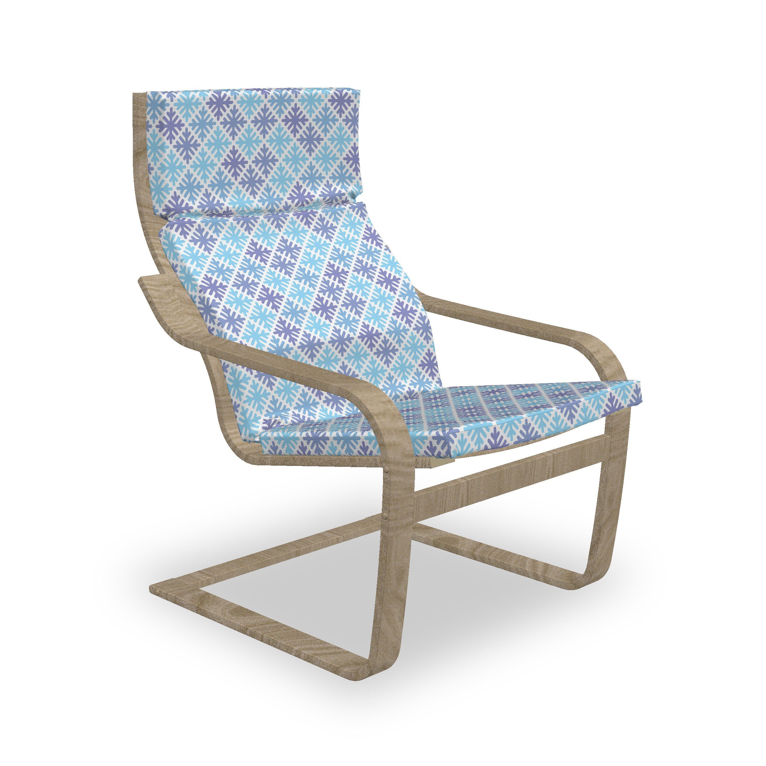 mit Reißverschluss, Abakuhaus Sitzkissen mit Schneeflocken-Muster Hakenschlaufe und Graphisches Stuhlkissen Abstract Stuhlkissen