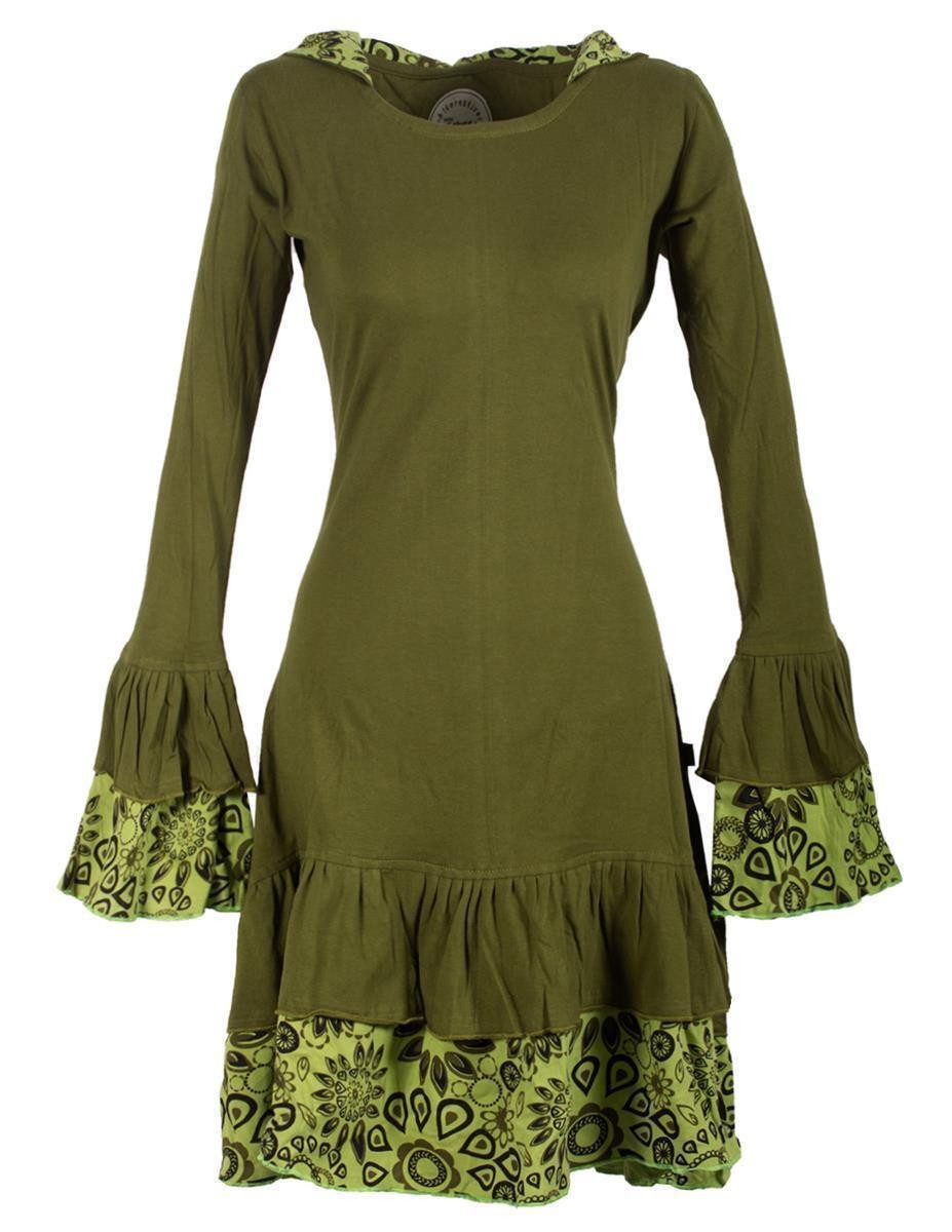 Vishes Jerseykleid Lagenlook Elfenkleid mit Zipfelkapuze günstig online kaufen