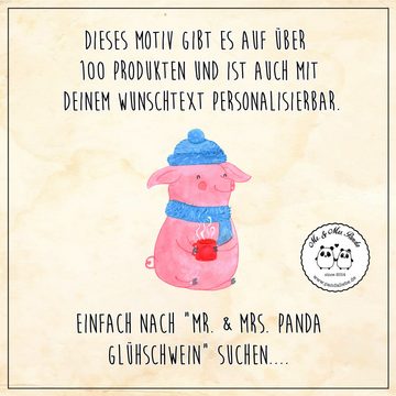 Mr. & Mrs. Panda Glas Schwein Glühwein - Transparent - Geschenk, Glühschwein, Advent, Weihn, Premium Glas, Design mit Herz