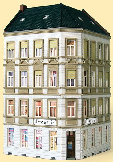 Image of Auhagen Modelleisenbahn-Gebäude »Eckhaus Schmidtstraße 25«, Spur H0, Made in Germany