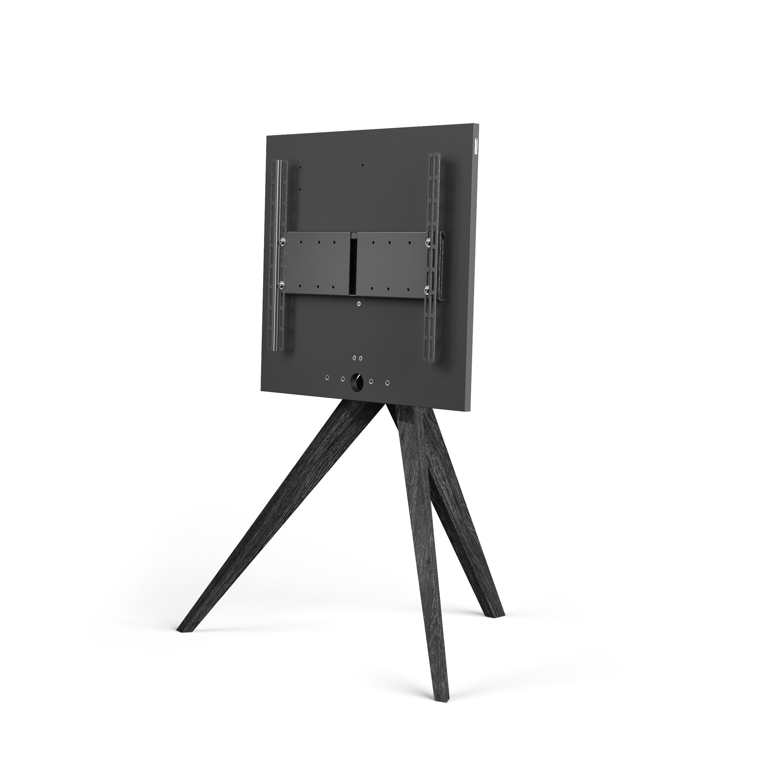 (bis bis Sie Massivholz. Aus 65'' Art TV-Stand Szene. Setzen TV-Ständer, Black mit echtem im von Staffelei-Look. Design TV Oak 65,00 AX Spectral SPECTRAL dem kunstvoll in Zoll)