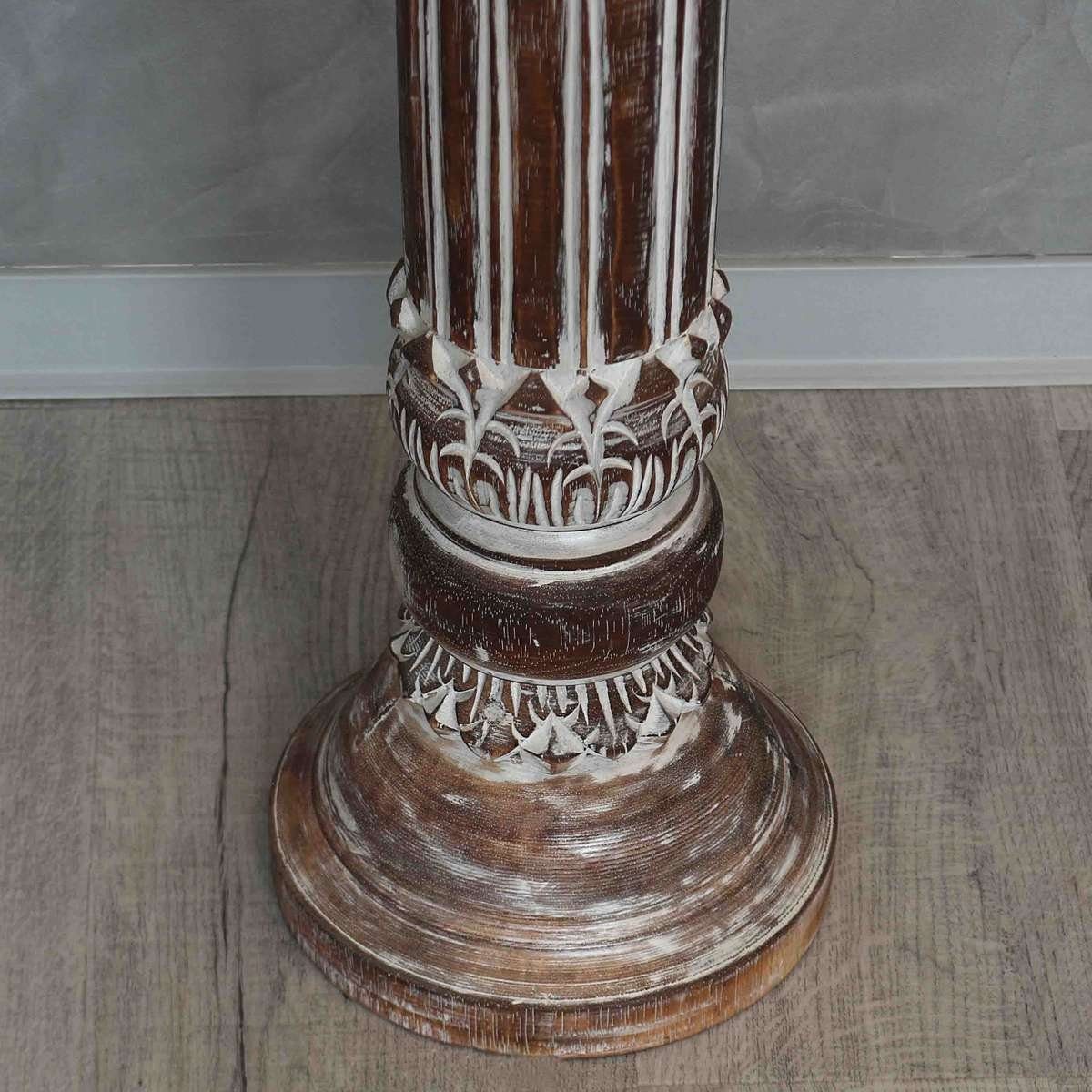 Oriental Galerie Blumenhocker Batya Säule (1 Handarbeit Modell braun groß St), cm Antik 100