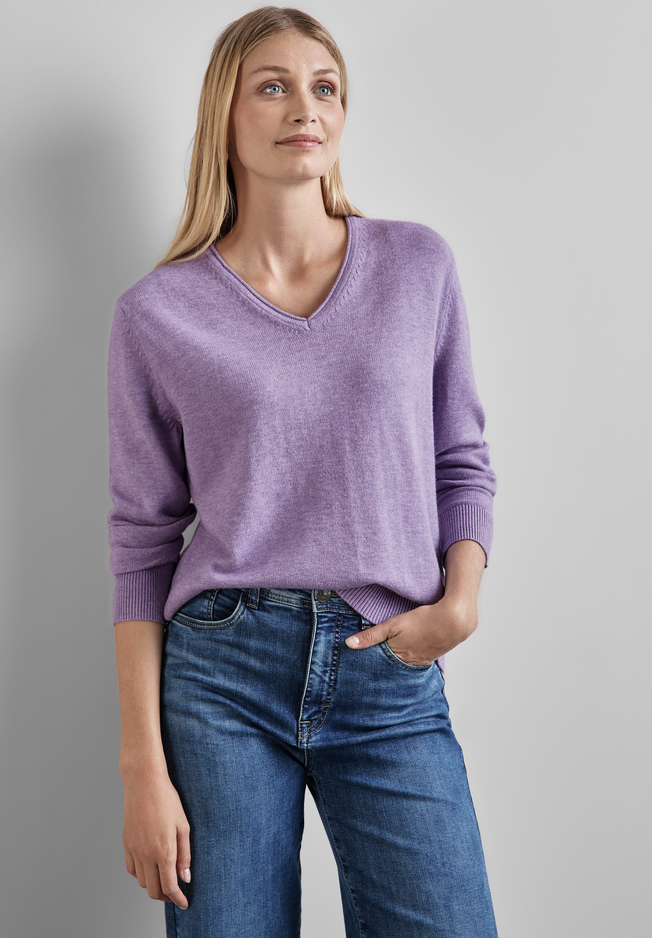 STREET ONE Strickpullover mit V-Ausschnitt