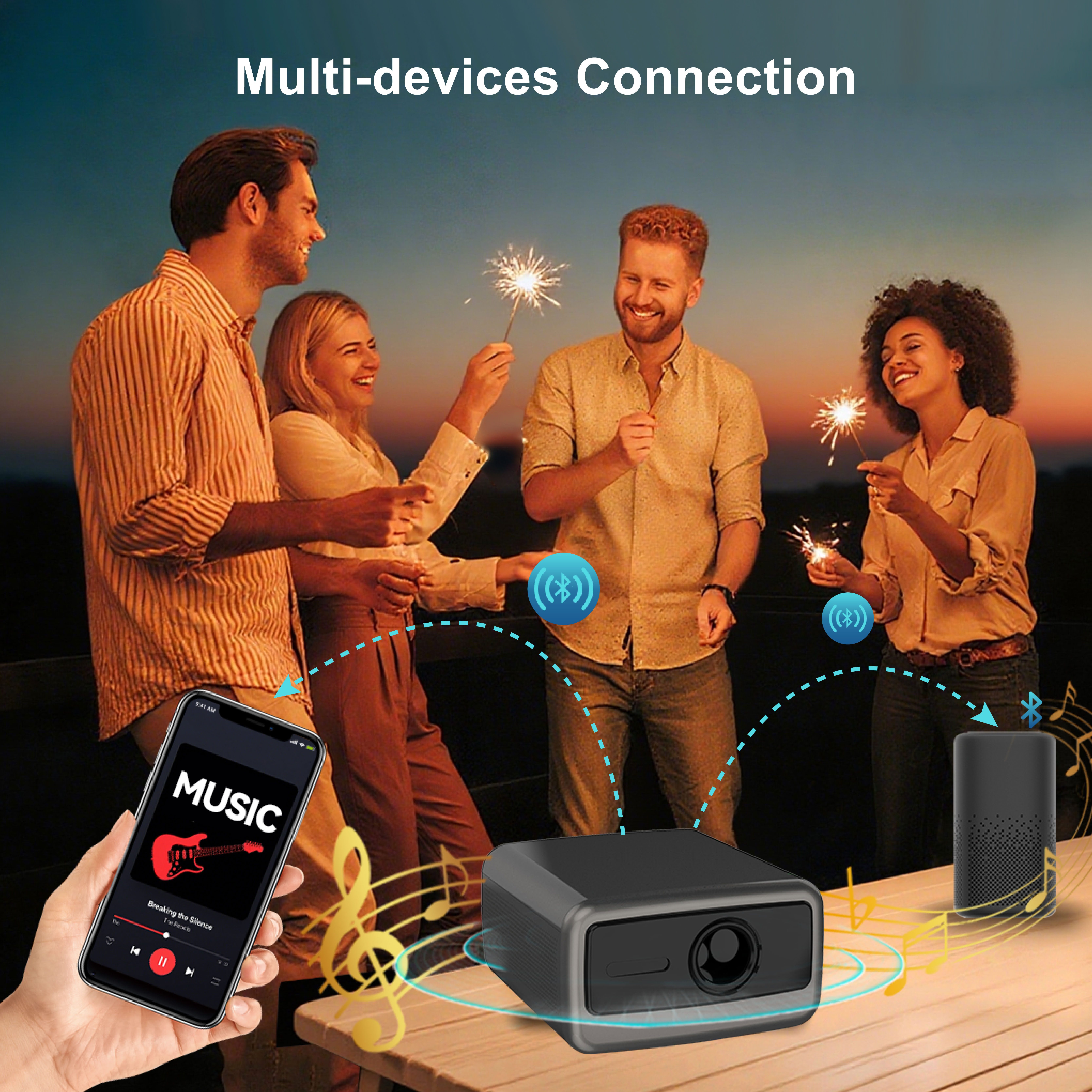 Maity Full HD 1080P Smart Beamer mit Android 11 1100 ANSI LED-Beamer (3000 lm, 1000:1, USB-Anschluss)
