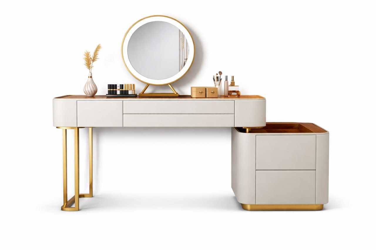 JVmoebel Schminktisch Stilvoller Weißer Schminktisch Mit Schubladen Designer Sofort (Schminktisch), Made in Europa