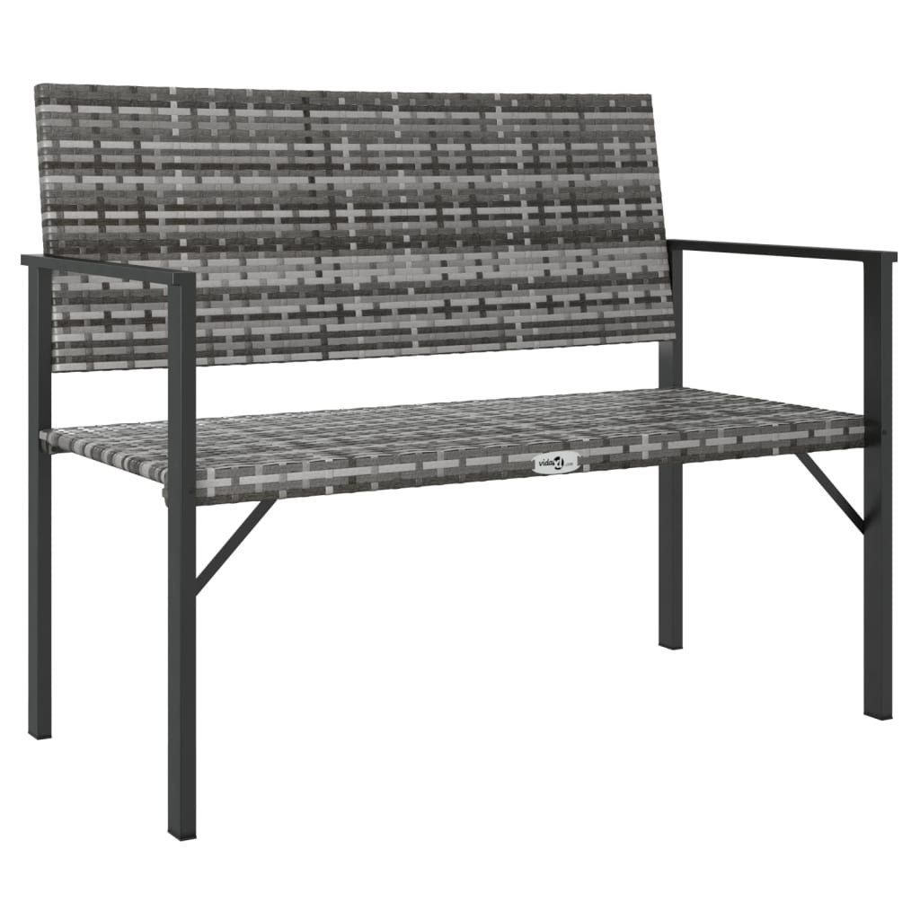 furnicato Gartenbank 2-Sitzer Grau Poly Rattan (1-St)