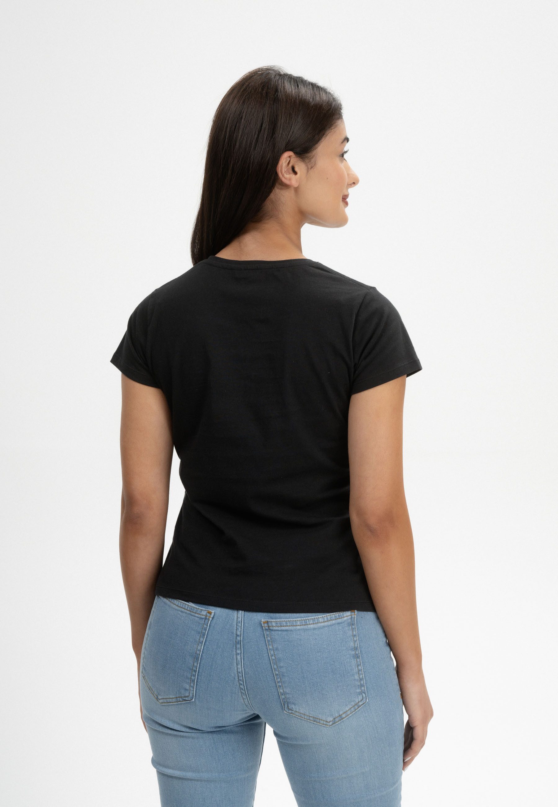 MELA Kurzarmshirt T-Shirt Style LANISHA Schmaler Kragen