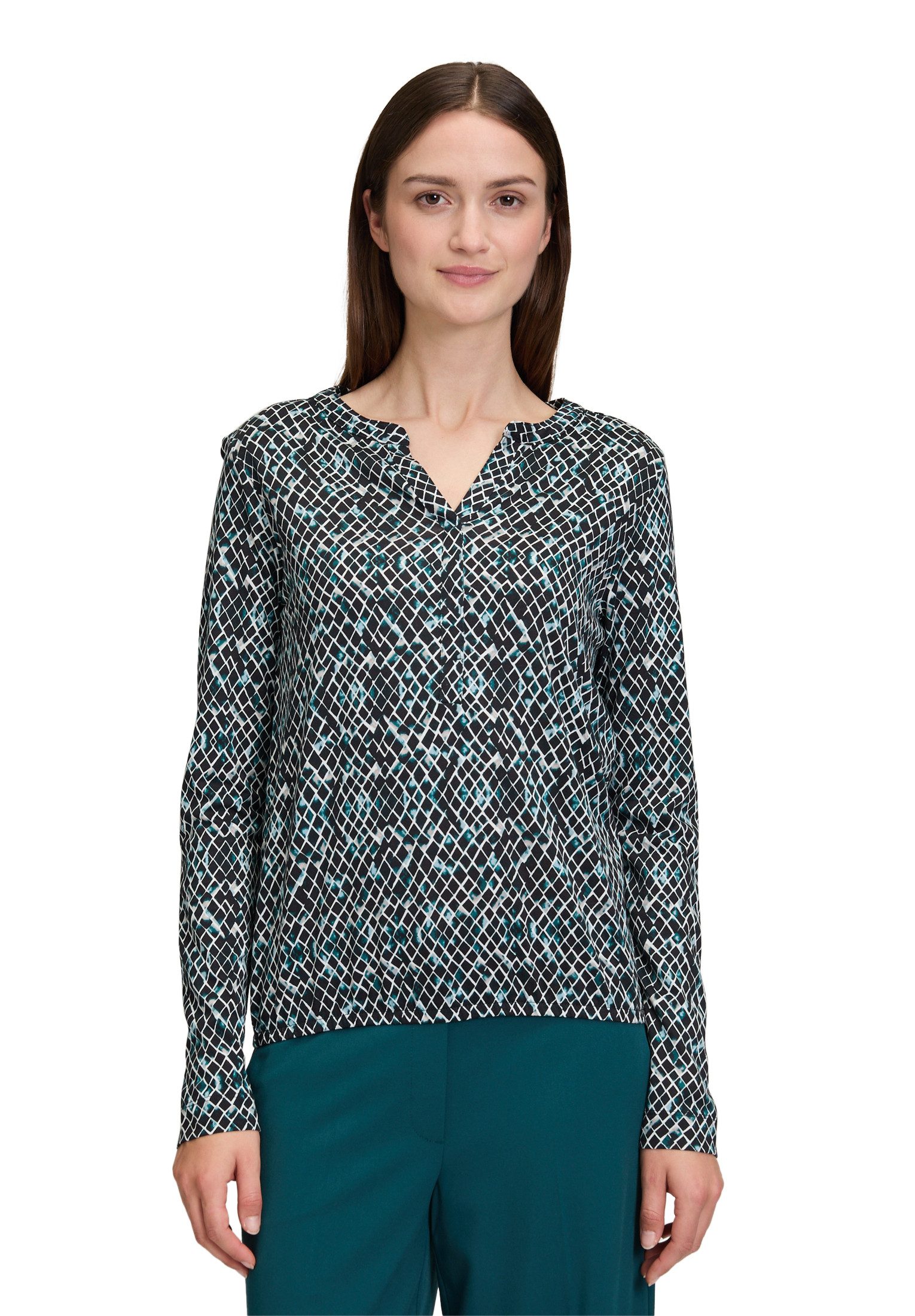 Betty&Co Kurzarmshirt Damen mit verdeckter Verschlussleiste (1-tlg)