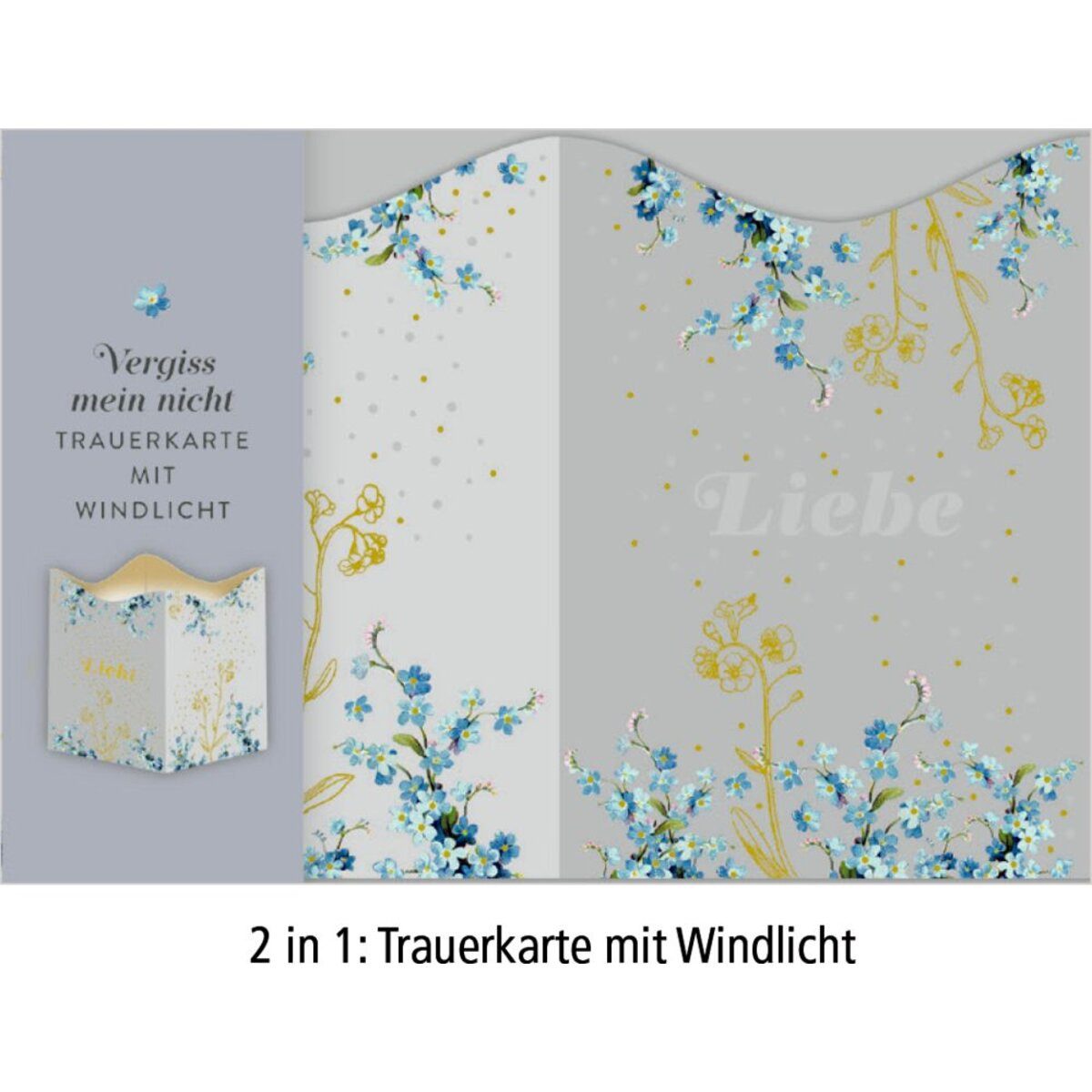 Coppenrath Grußkarten Coppenrath Verlag Windlicht-Trauerkarten Vergiss mein nicht, 1 Stück