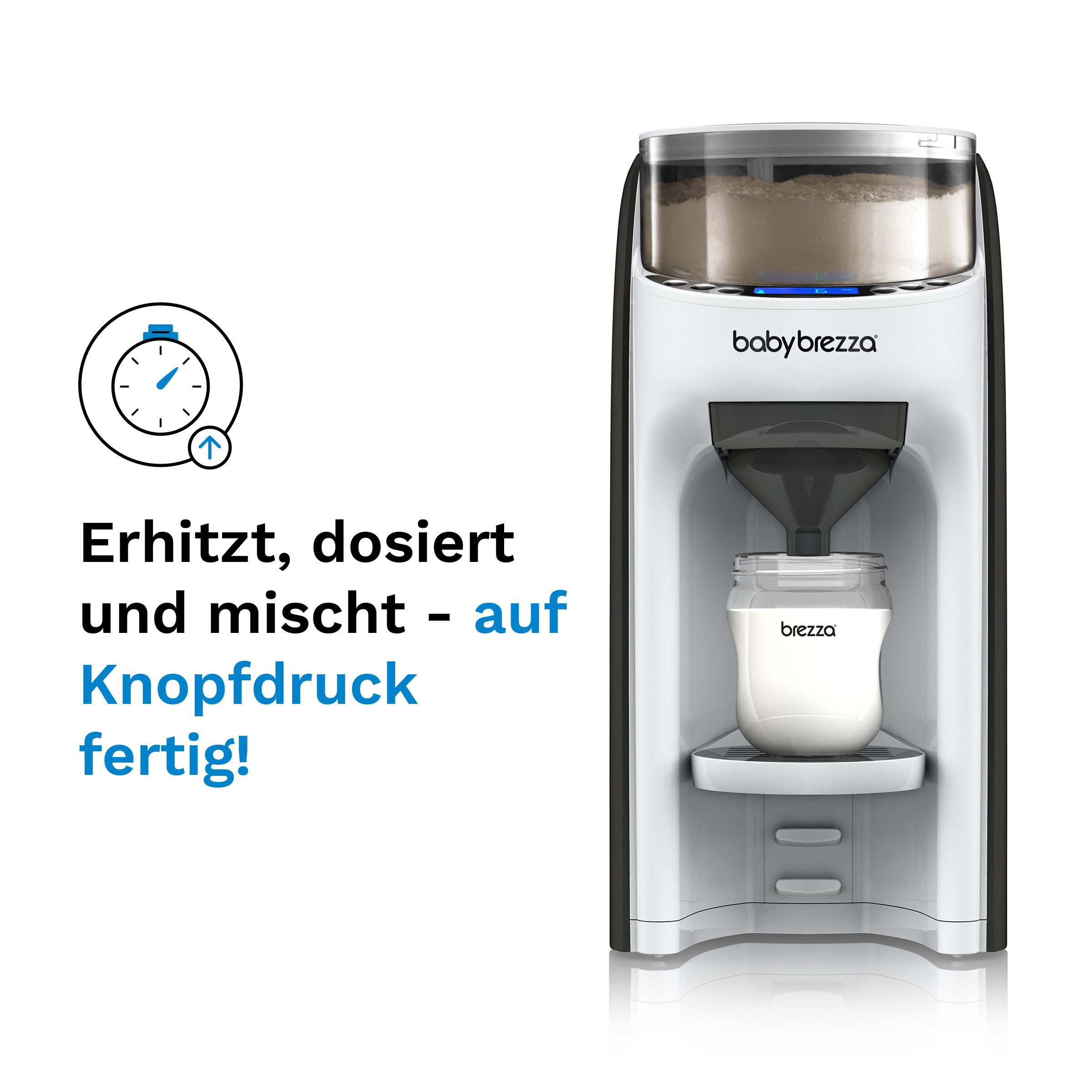 Baby Brezza Babyflaschenwärmer Automatischer Flaschenzubereiter mit Pulvermischung und Temperaturwahl, Zubereitung in Sekunden – ideal auch für nachts – Bild 2 von 5