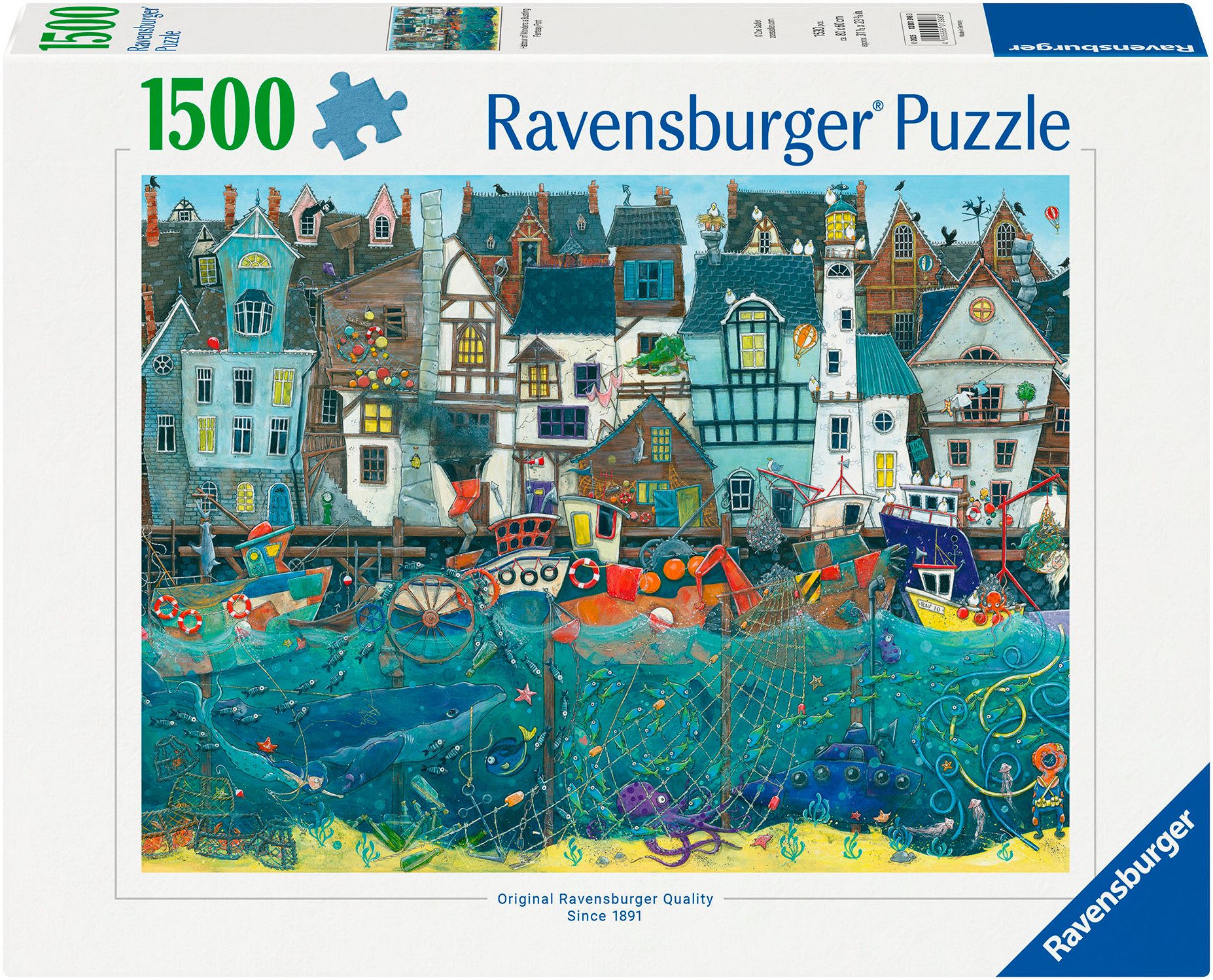 Ravensburger Puzzle Hafen der Wunder: Ein geschäftiger Fantasy-Hafen, 1500 günstig online kaufen