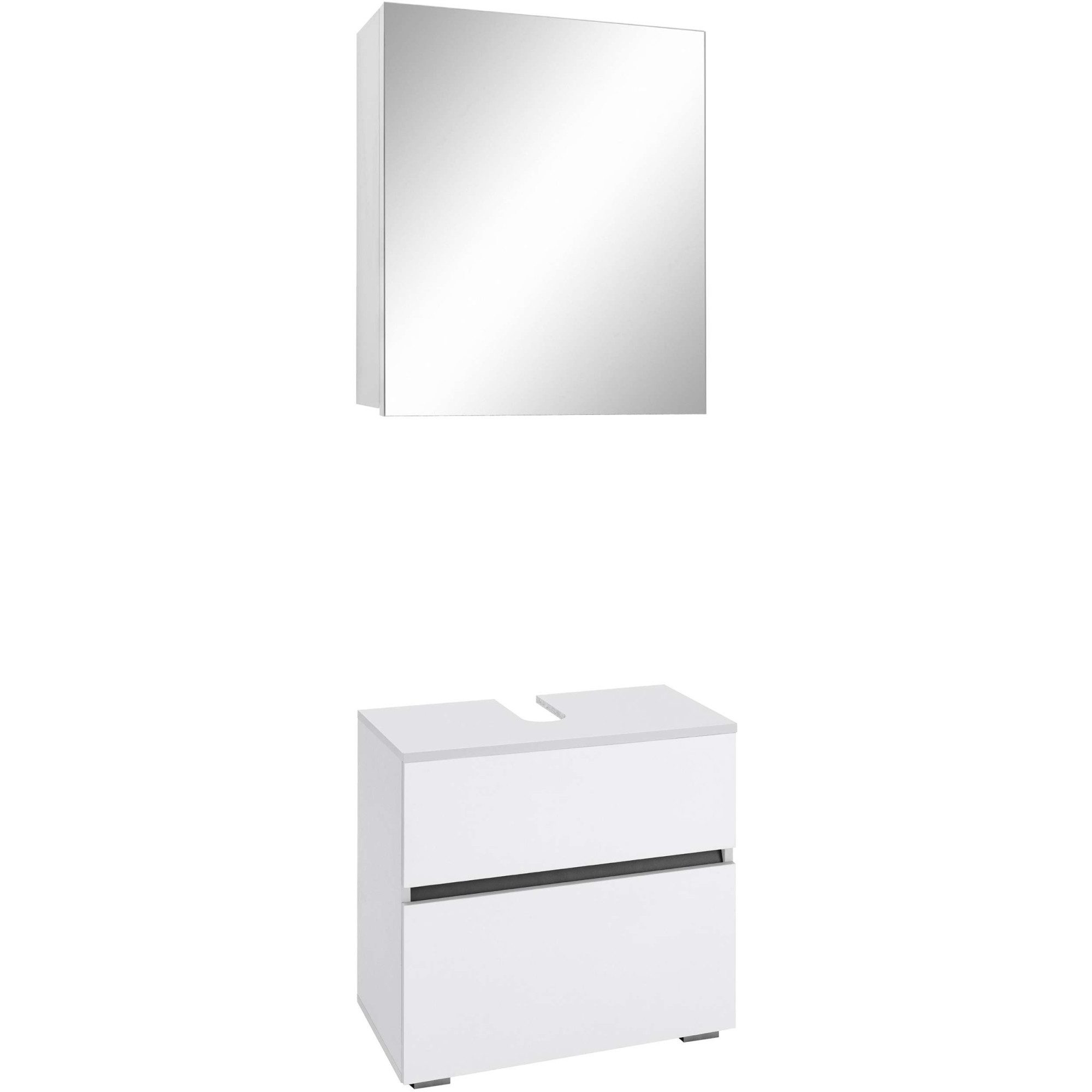 Home affaire Badmöbel-Set Wisla, (Set, 2-St), Spiegelschrank, WBU mit Siphonausschnitt u. Push-to-open, Breite 60 cm