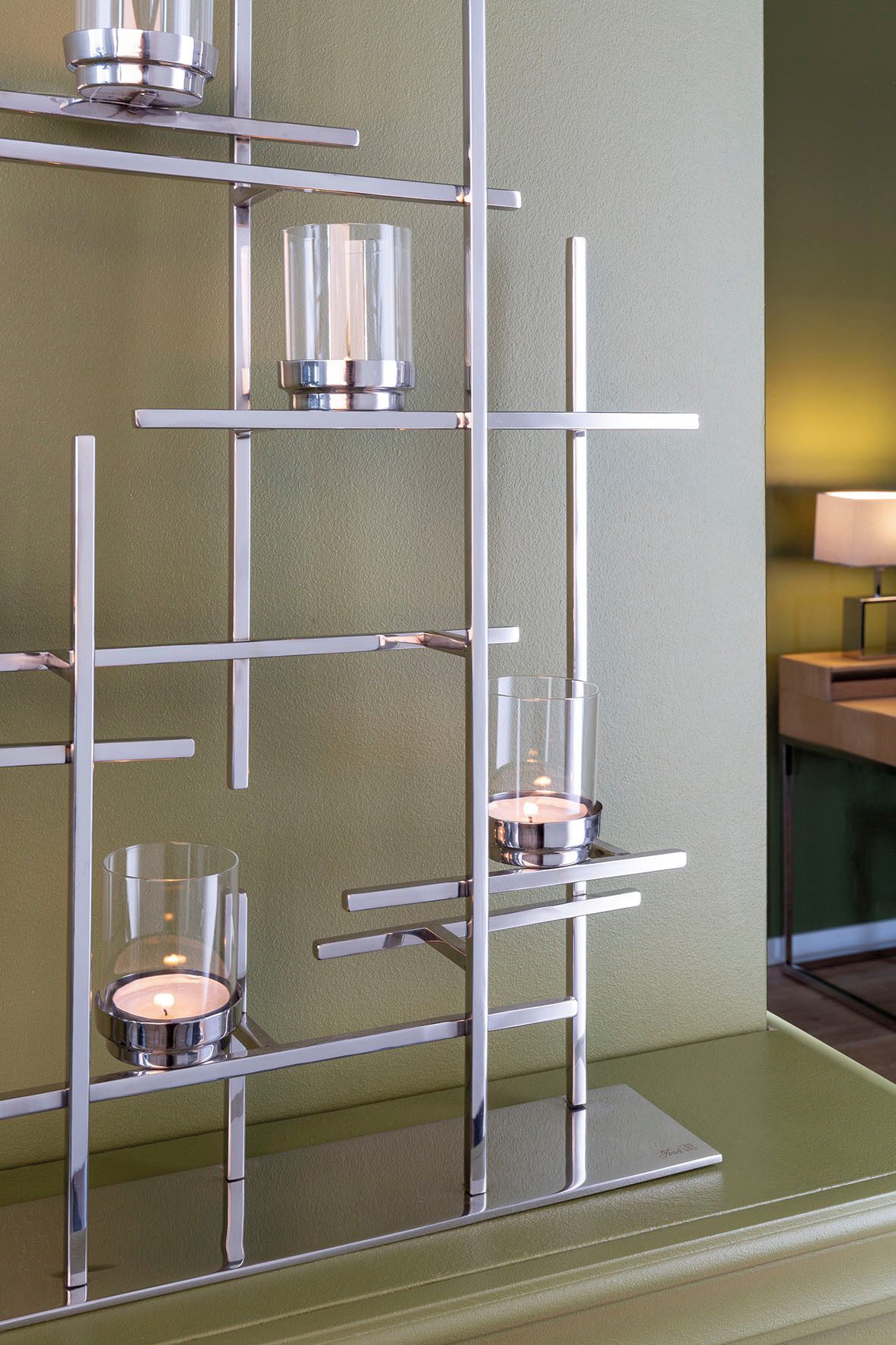 Fink Teelichthalter PALADIN (1 St), Dekoleuchter, 5-flammig, aus Edelstahl, Höhe ca. 70 cm