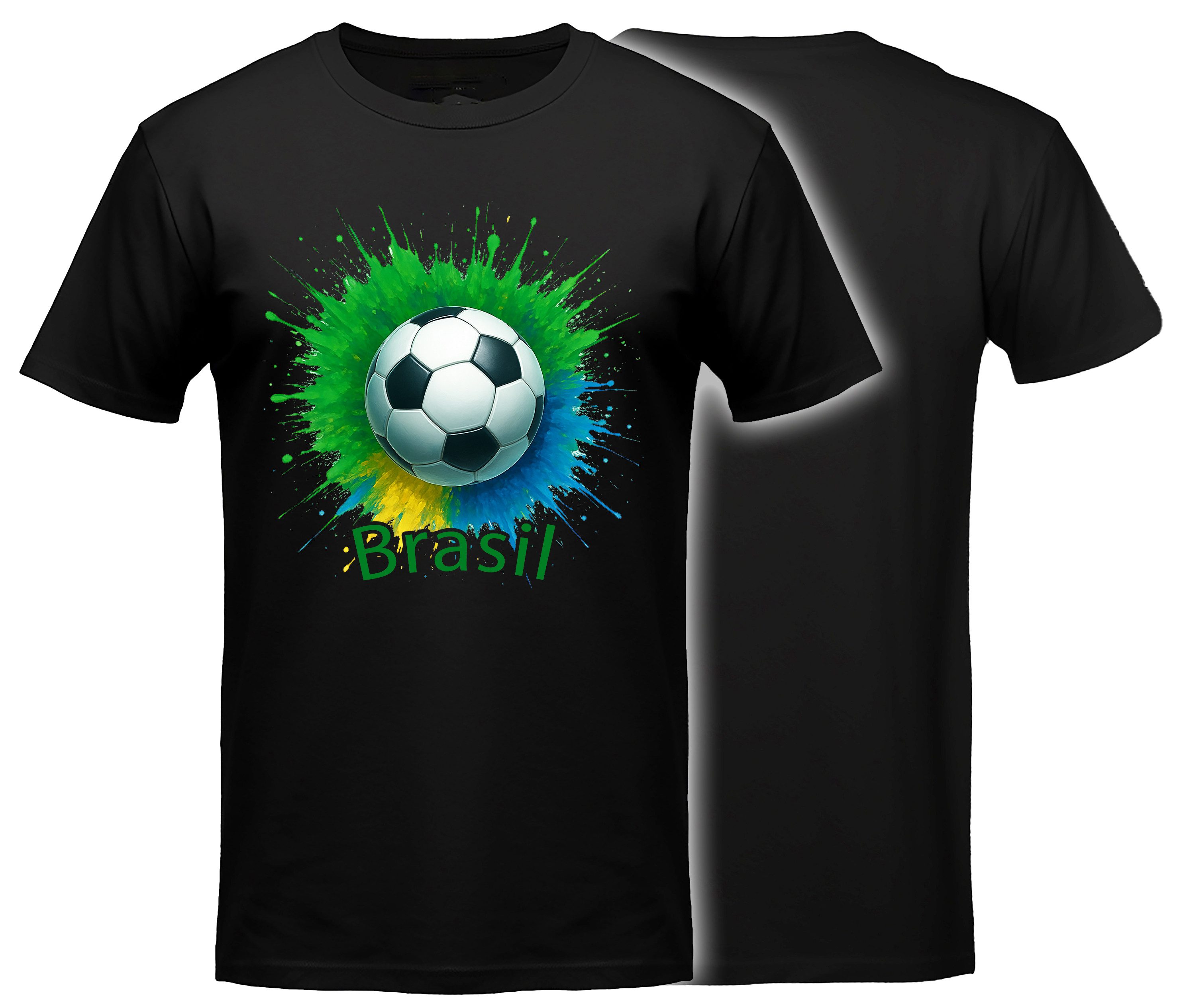 MyDesign24 T-Shirt Fussball Shirt - WM T-Shirt schwarz Herren und Damen Fussball kurzarm Brasilien Fan-Shirt i672