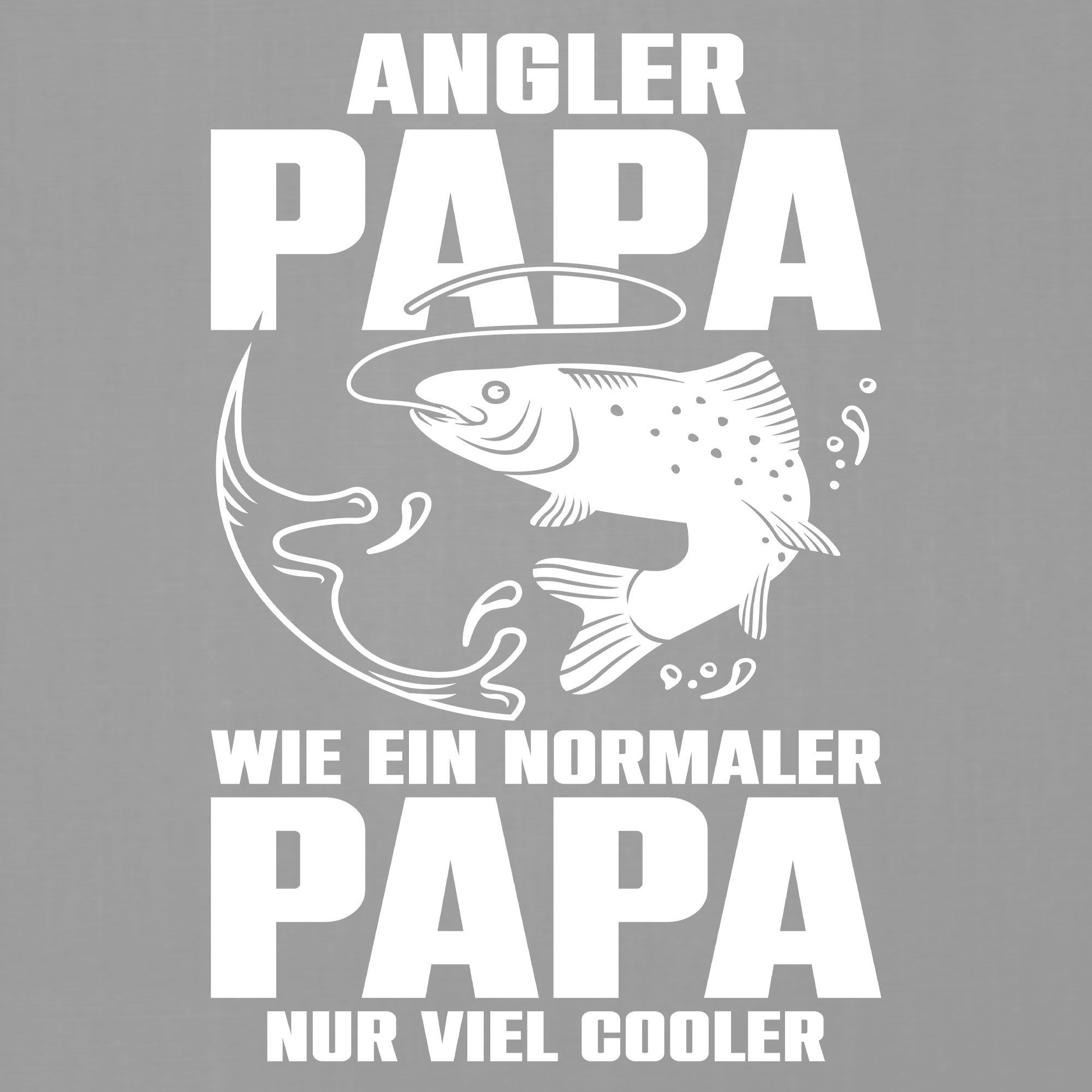 Heather Cooler Grau - Vater Papa T-Shirt Vatertag Quattro Formatee Kurzarmshirt Angler (1-tlg) Herren