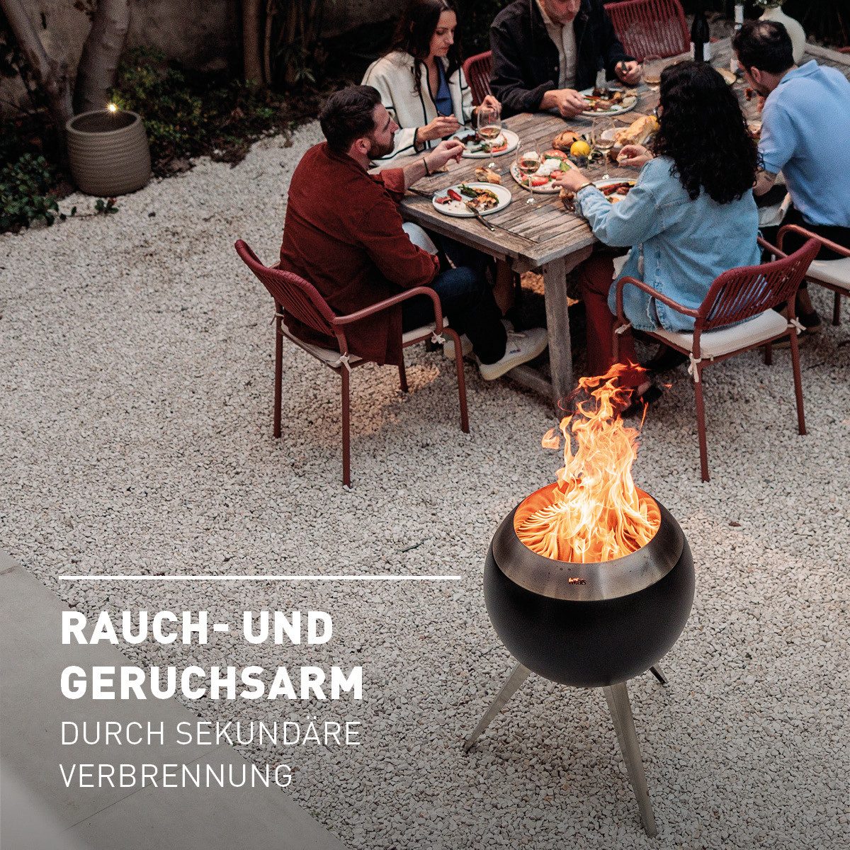 höfats Feuerschale MOON 45, 55, (rauch-und geruchsarm dank Holzvergaser-Technologie und zweistufigem Verbrennungsprozess, Feuerstelle mit ⌀ 45 cm oder 55 cm)