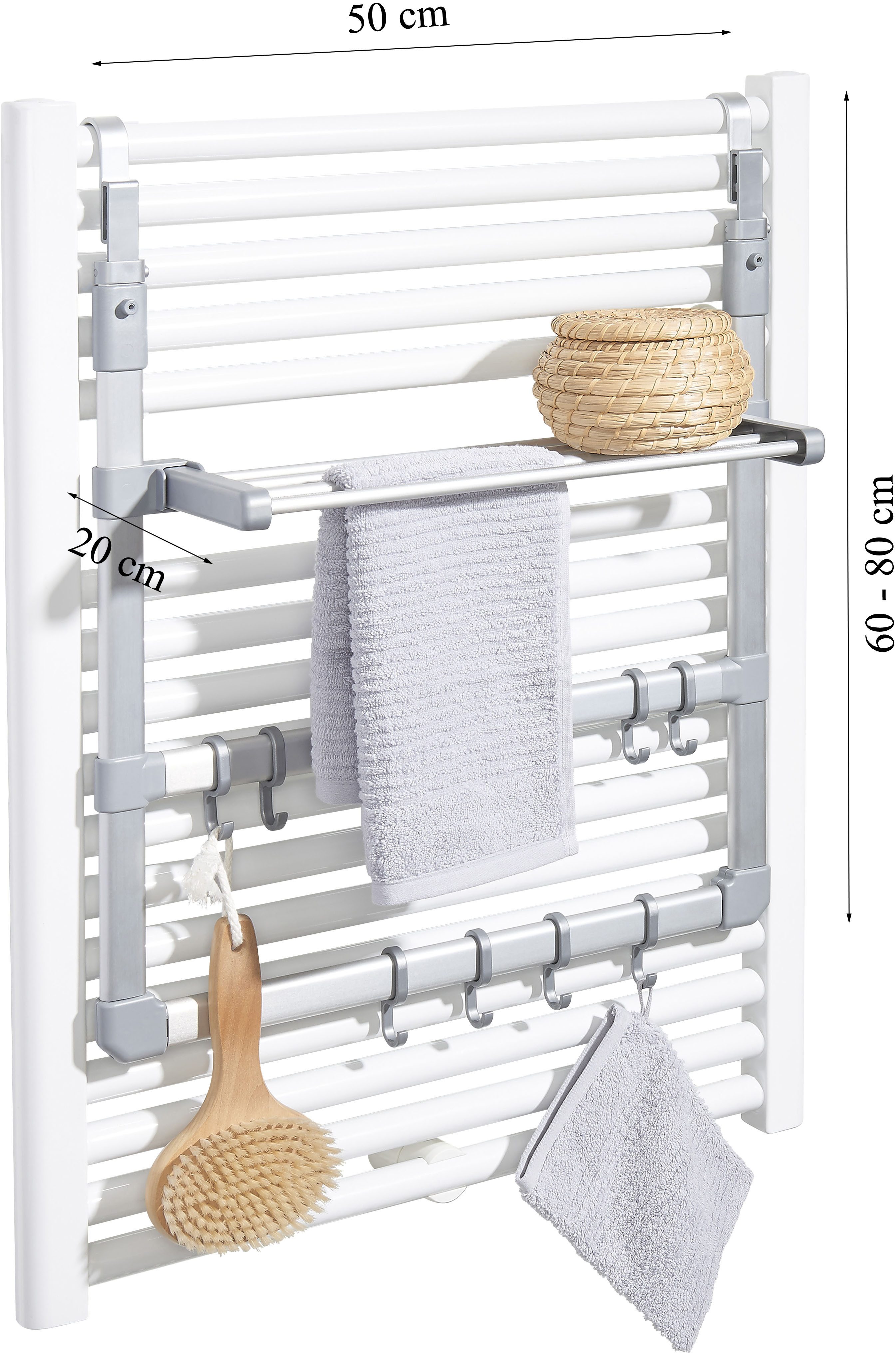 Ruco Heizkörper-Wäschetrockner für Rundheizköper, Heizkörper-Regal, Rostfrei, Made in Germany – Bild 5 von 5