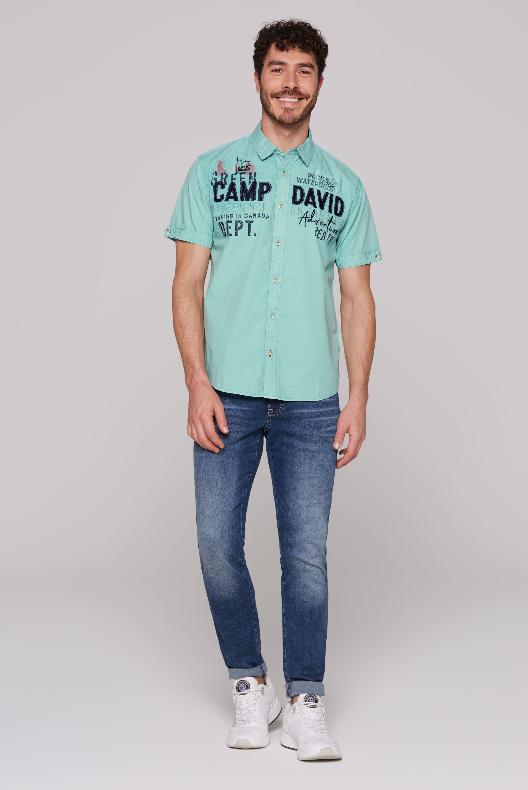 CAMP DAVID Kurzarmhemd aus Baumwolle