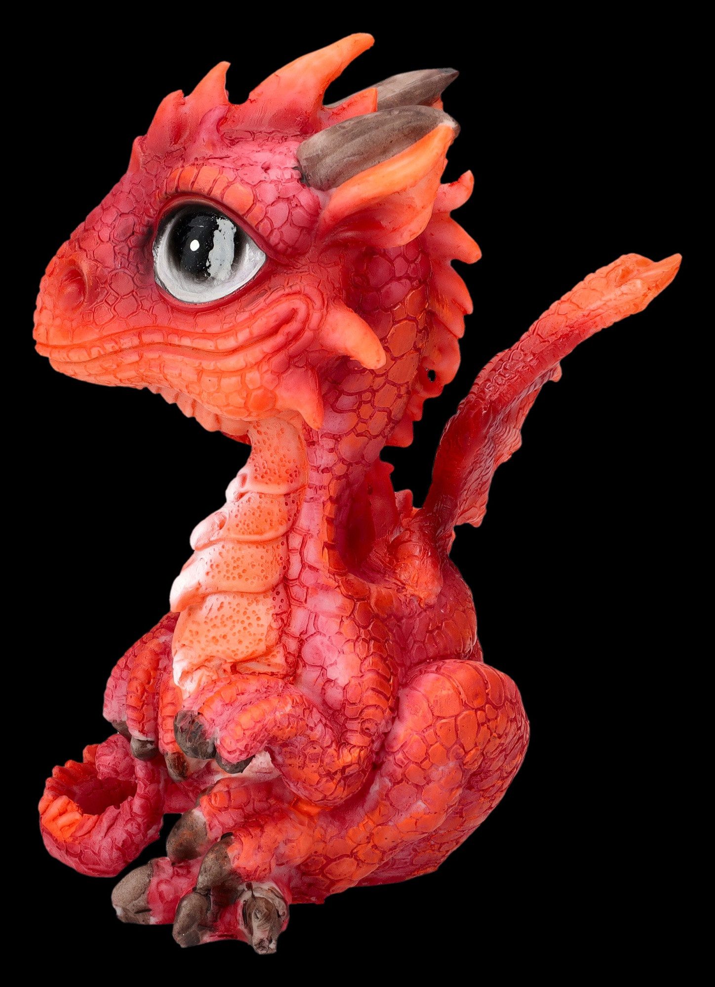 Figuren Shop GmbH Fantasy-Figur Drachenfigur Baby rot - Fire Dragonling - Dekoration Drache Dekofigur