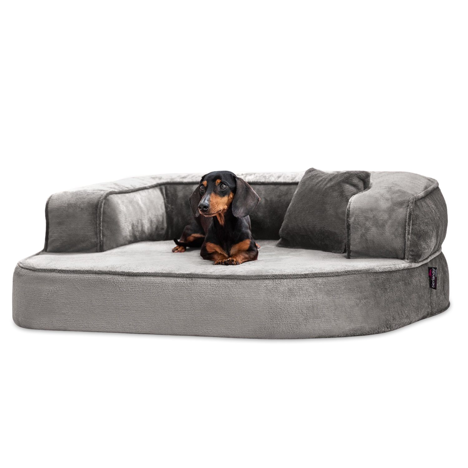 tierlando® Tierbett Orthopädisches Hundesofa SHARLEEN VISCO PLUS kuscheliger Teddystoff