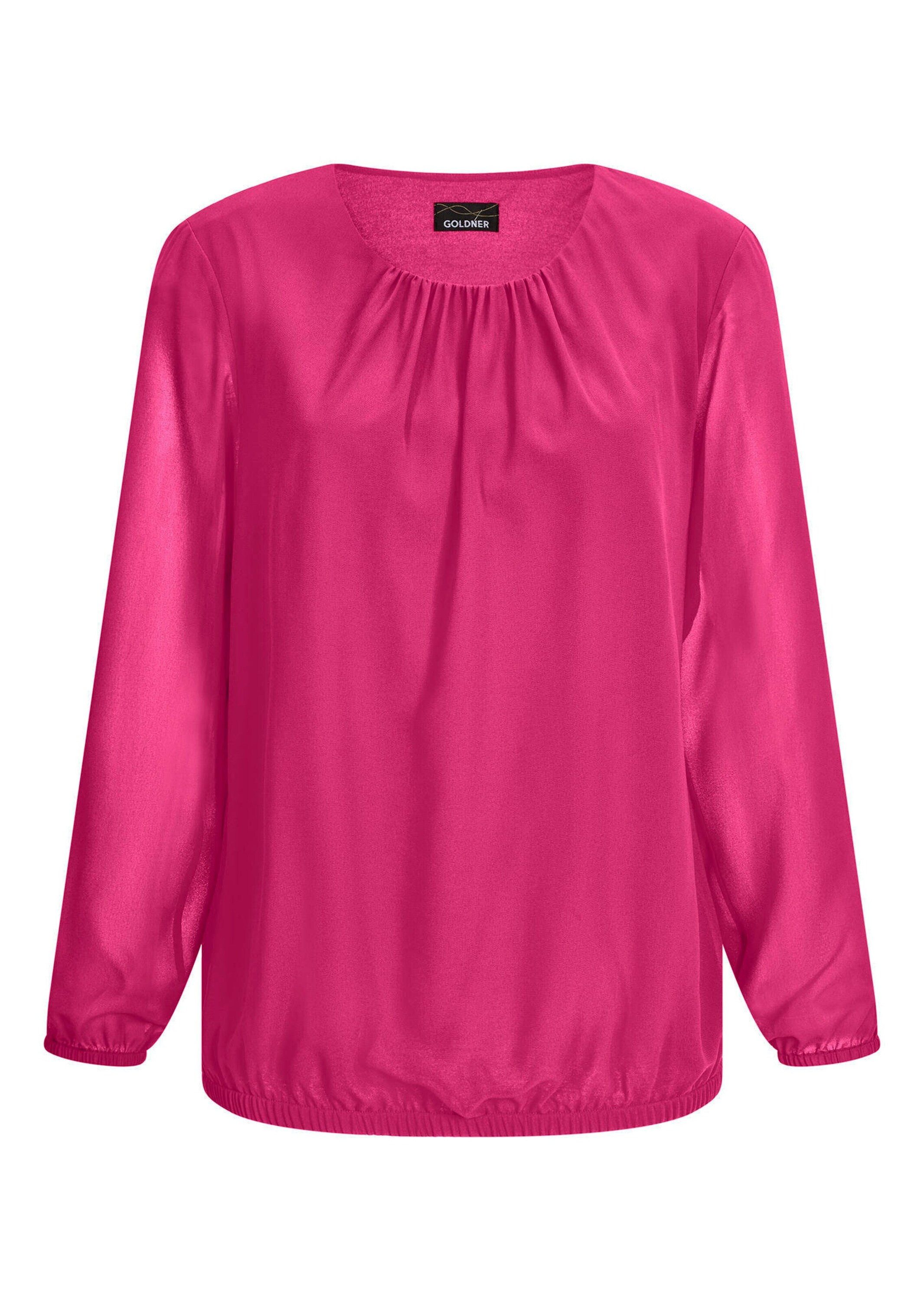Klassische Bluse Jerseybluse mit Falten-Details