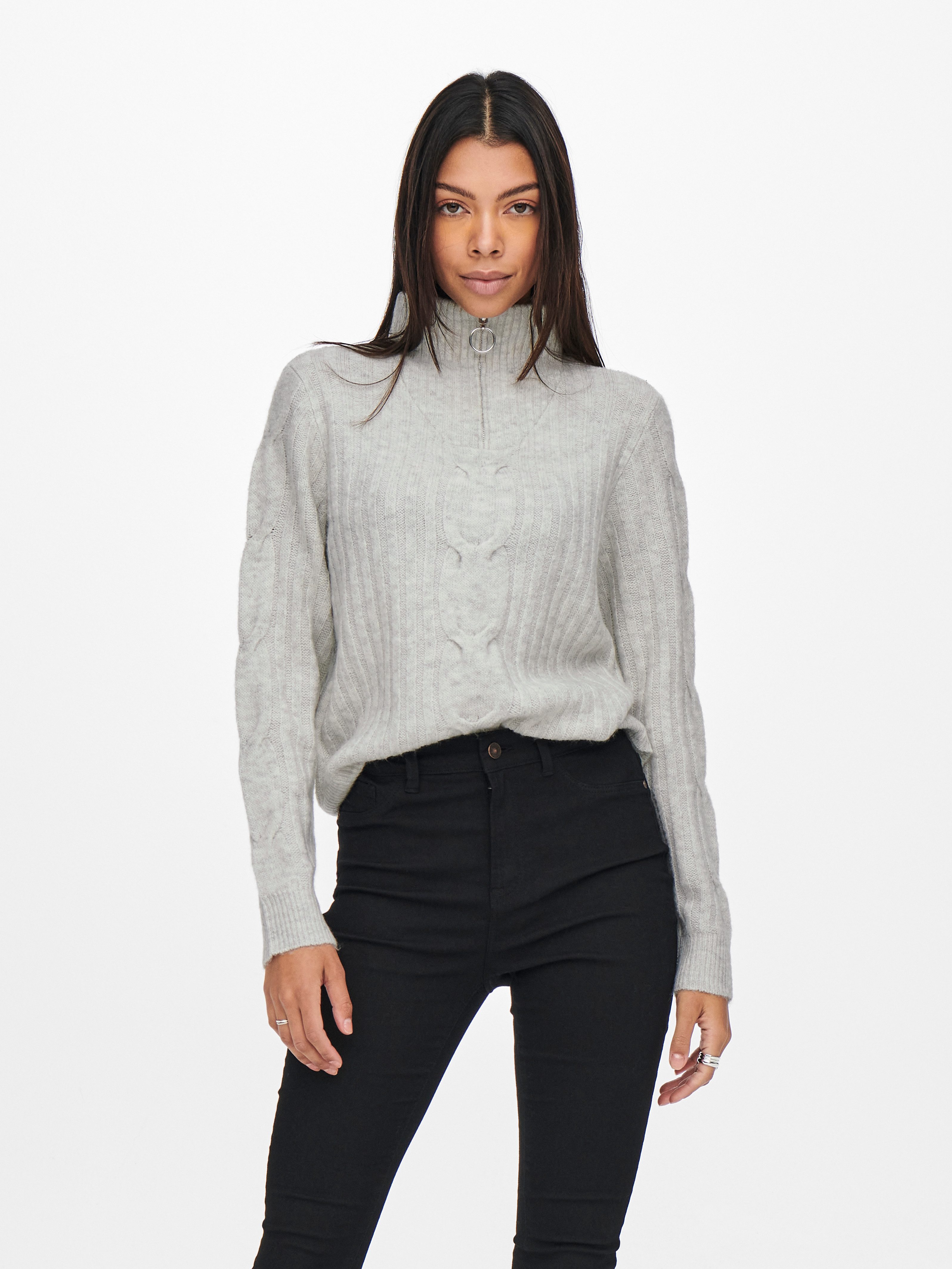 JDY Stehkragenpullover JDYANDREA L/S ZIP CABLE günstig online kaufen