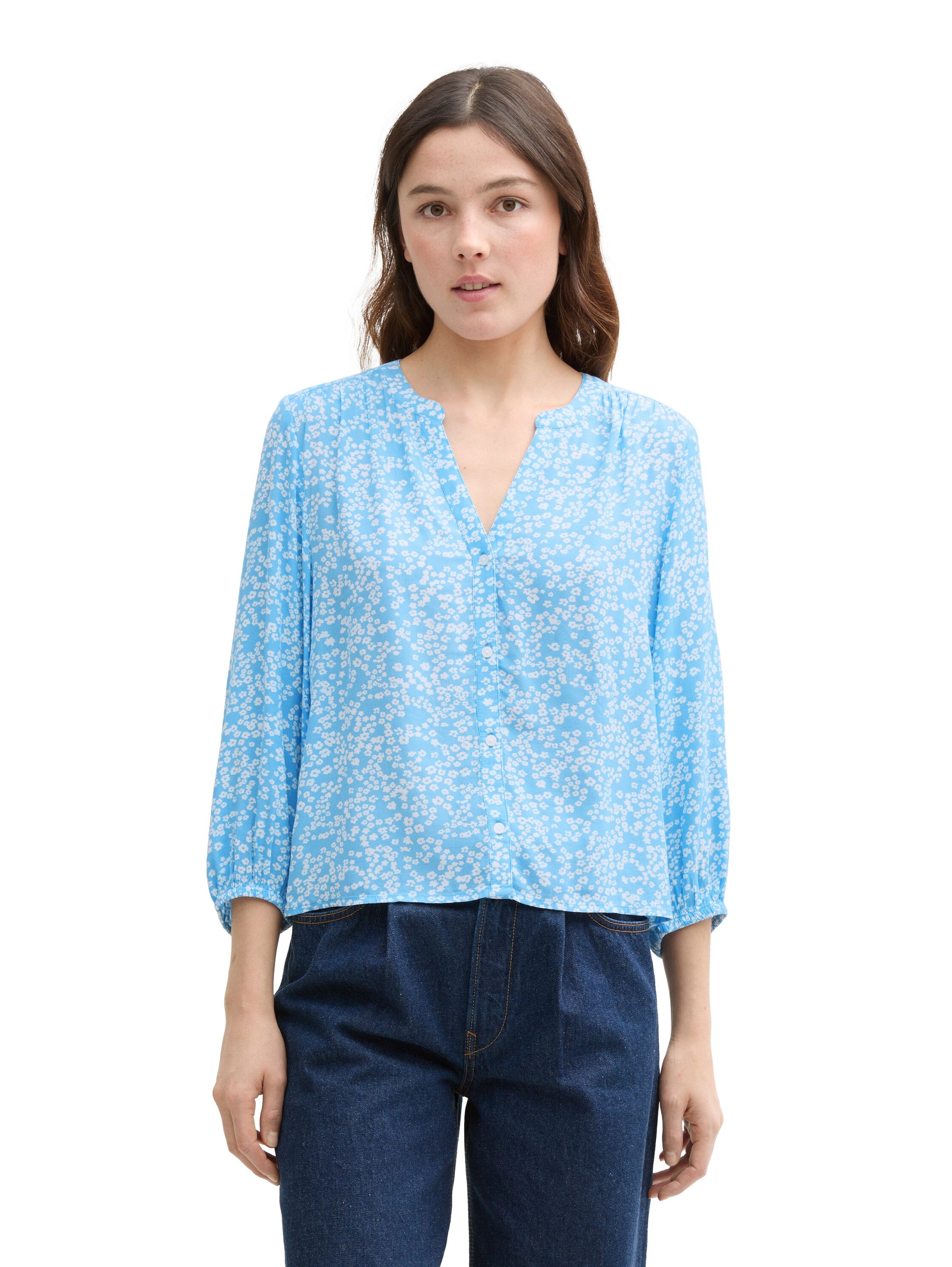 TOM TAILOR Denim Klassische Bluse mit All-Over Print günstig online kaufen