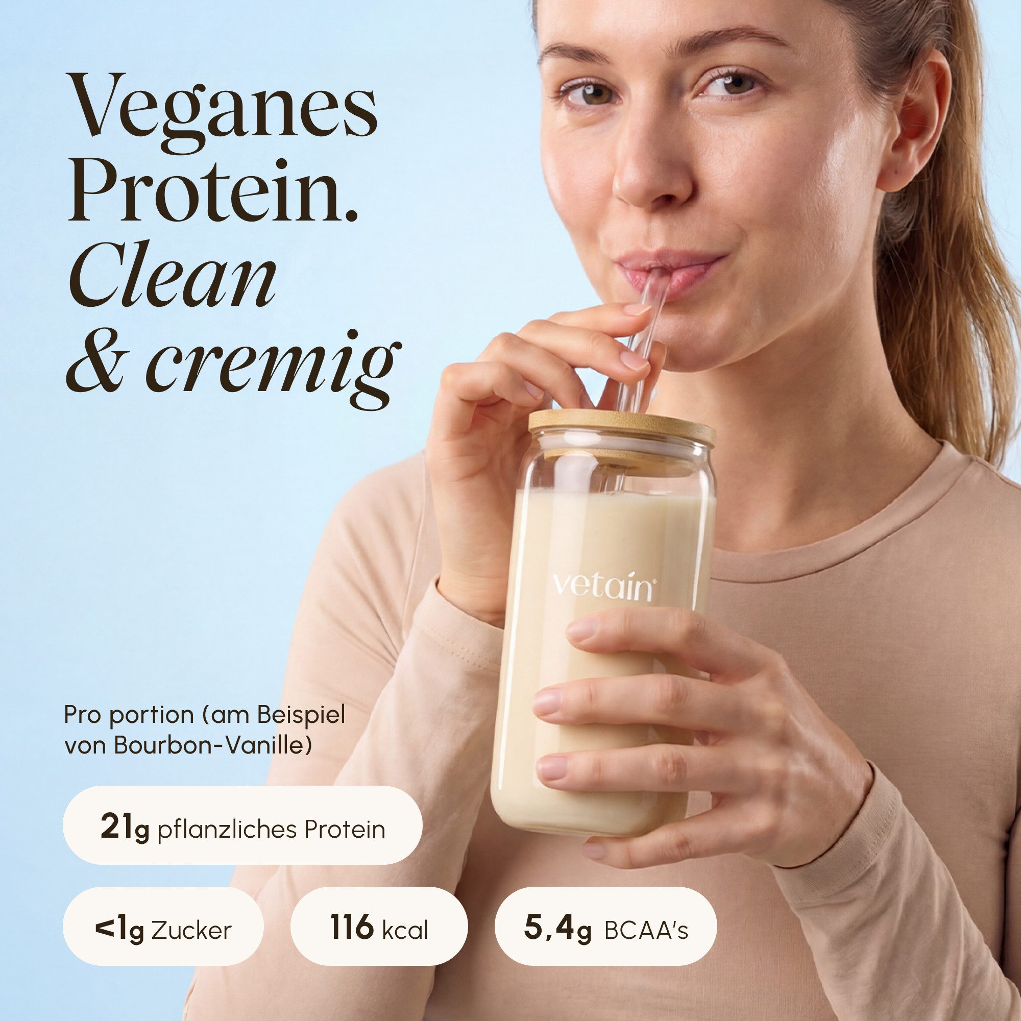 VETAIN Protein Pulver Probierpaket - 8 x 30g - 100% Bio & Vegan - Pulver, Fermentiert, frei von raffiniertem Zucker & künstlichen Süßstoffen