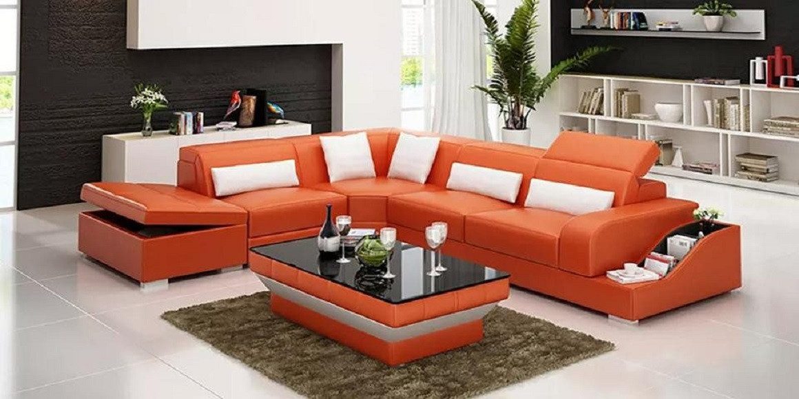 Xlmoebel Ecksofa Wohnlandschaft aus Leder für Ecksofa und Polster-Couch, Hergestellt in Europa