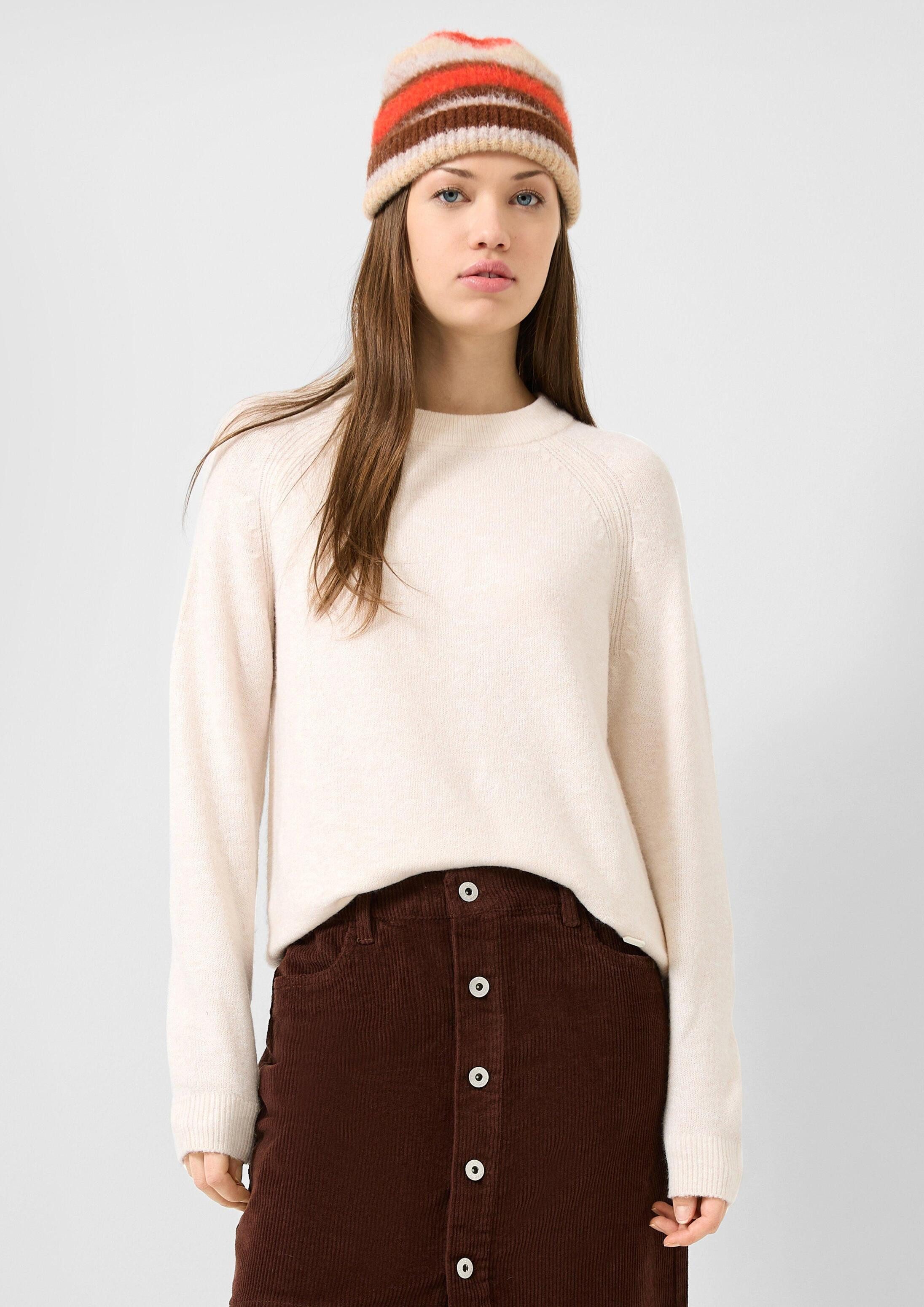 QS Longpullover Strickpullover Weicher Pullover mit Raglanärmeln