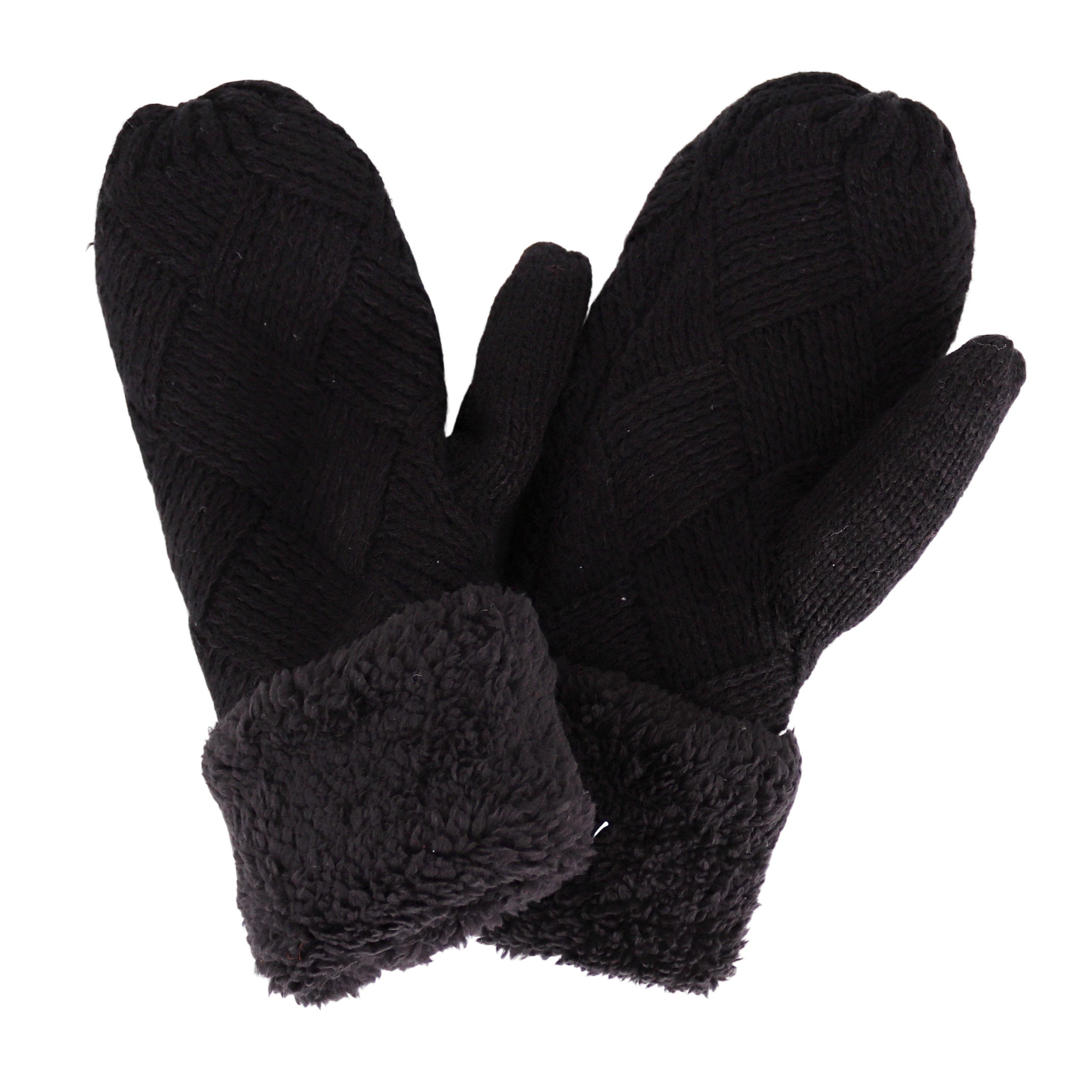MIRROSI Strickhandschuhe Damen Handschuhe Fausthandschuhe warm durch gefüttert sehr weich und warm ideal für Herbst oder Winter