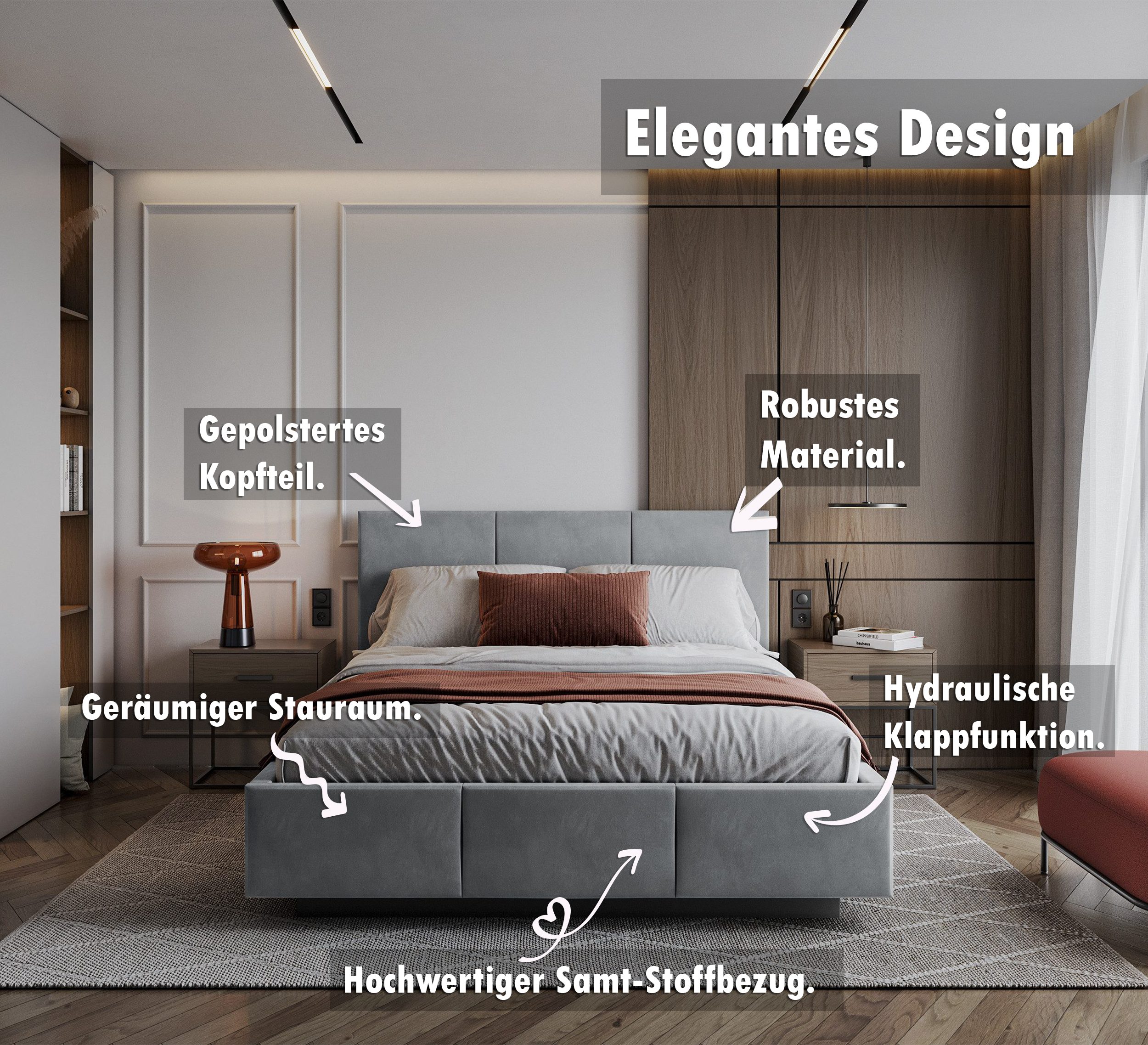 thematys Polsterbett Stauraumbett mit Bettkasten 90x200, 120x200, 140x200, günstig online kaufen