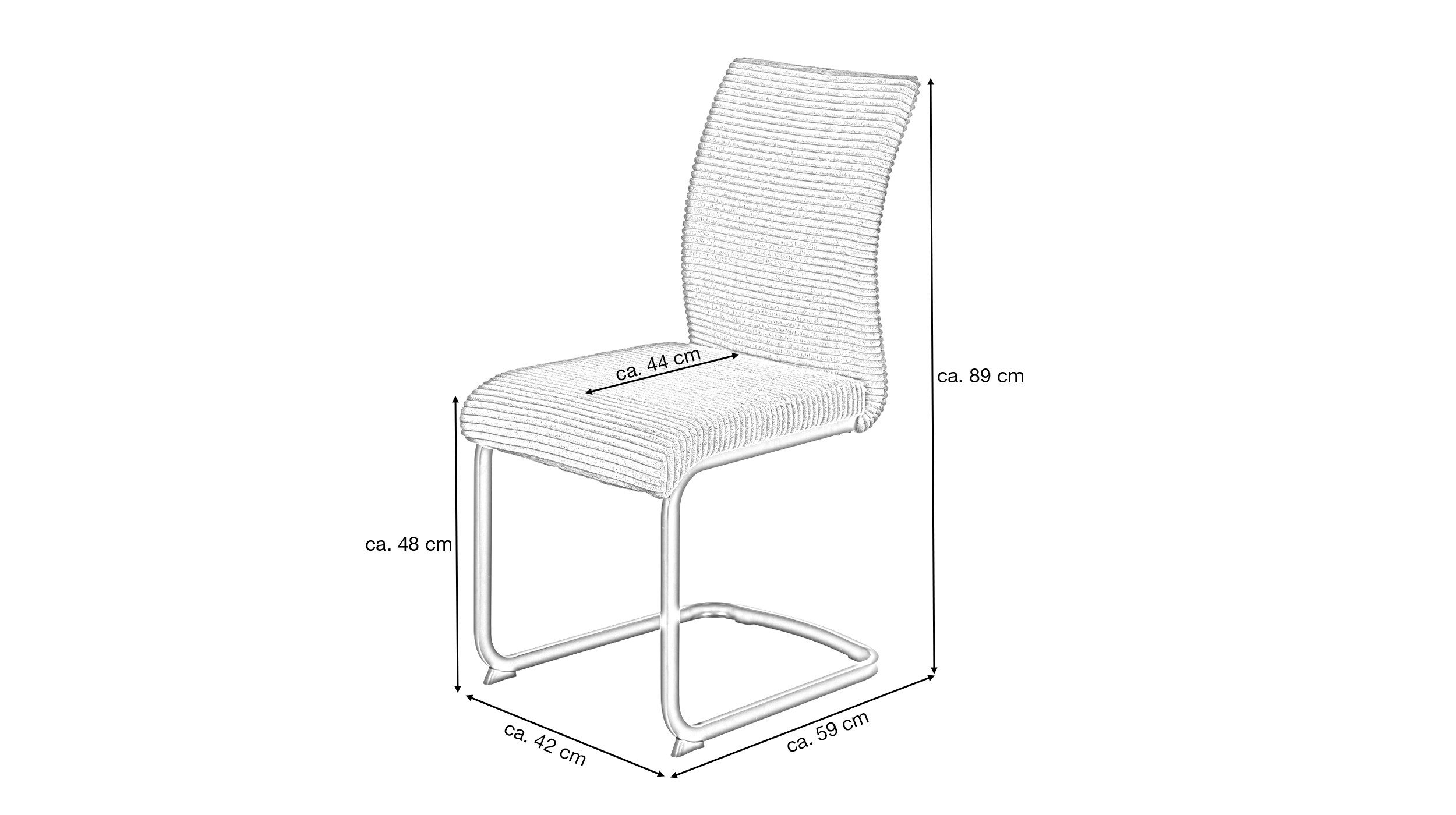 Die Möbelfundgrube® Freischwinger Freischwinger anthrazit / Cordbezug / FAB günstig online kaufen