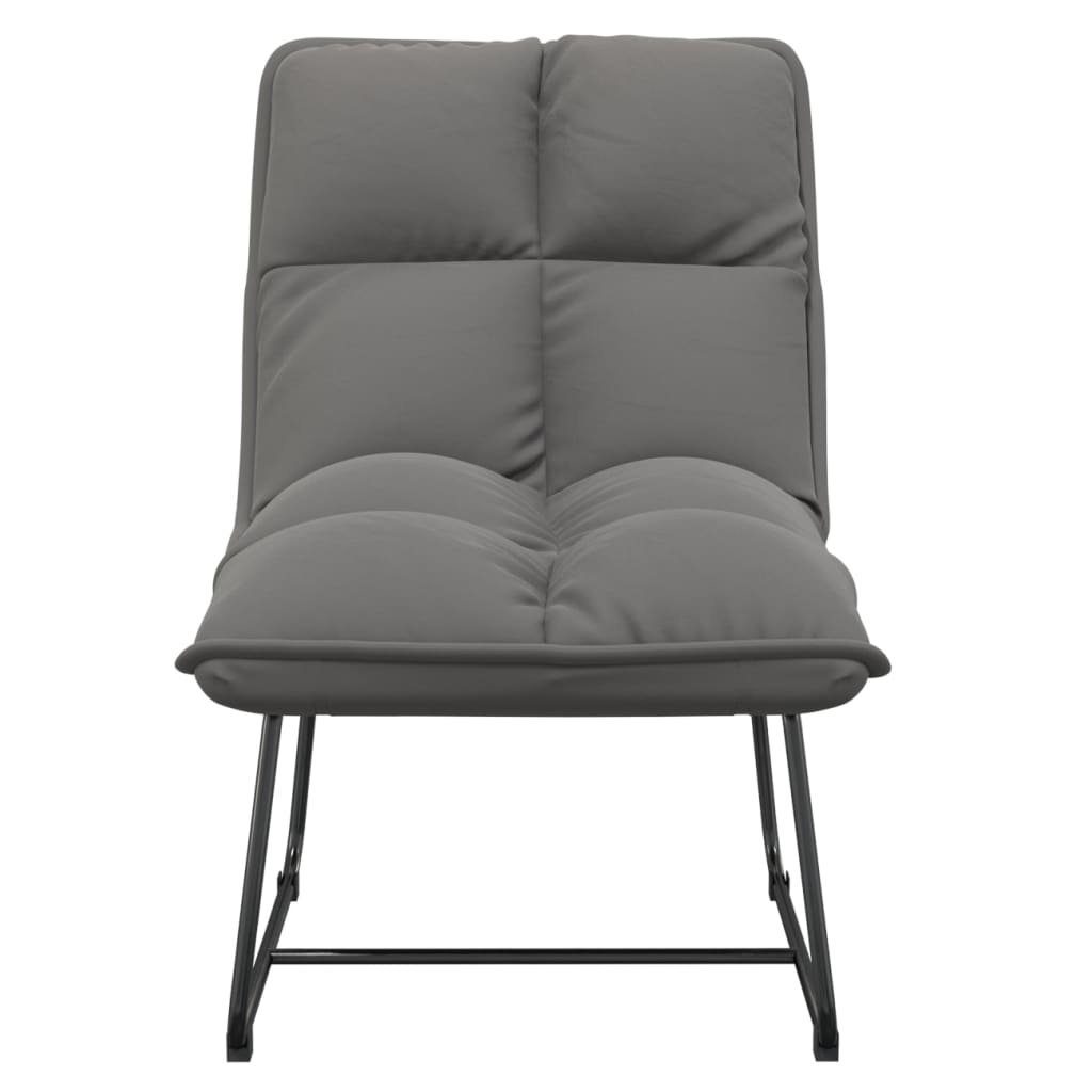 vidaXL Relaxsessel Relaxstuhl mit Metallgestell Hellgrau Samt (1-St)