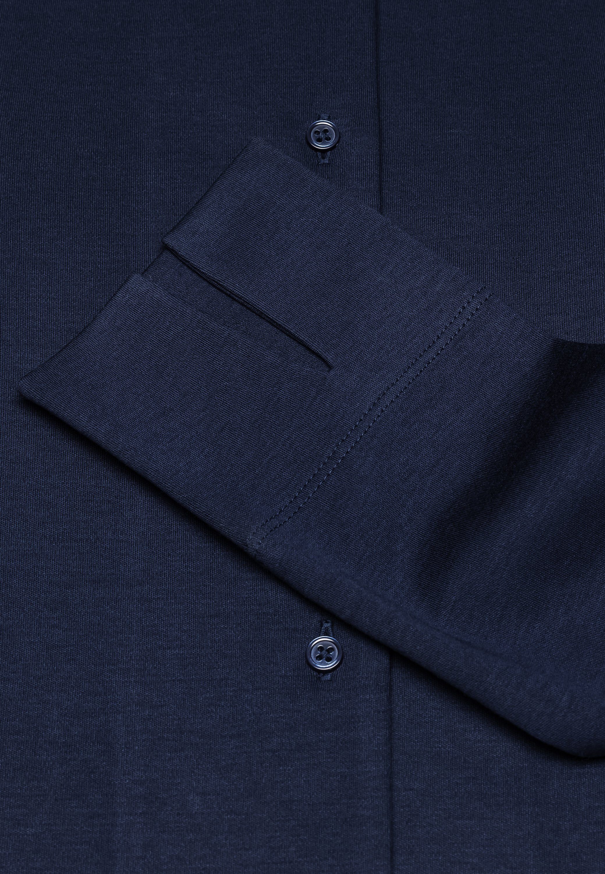 Vincenzo Boretti Klassische Bluse leicht tailliert Jersey Kelchkragen günstig online kaufen