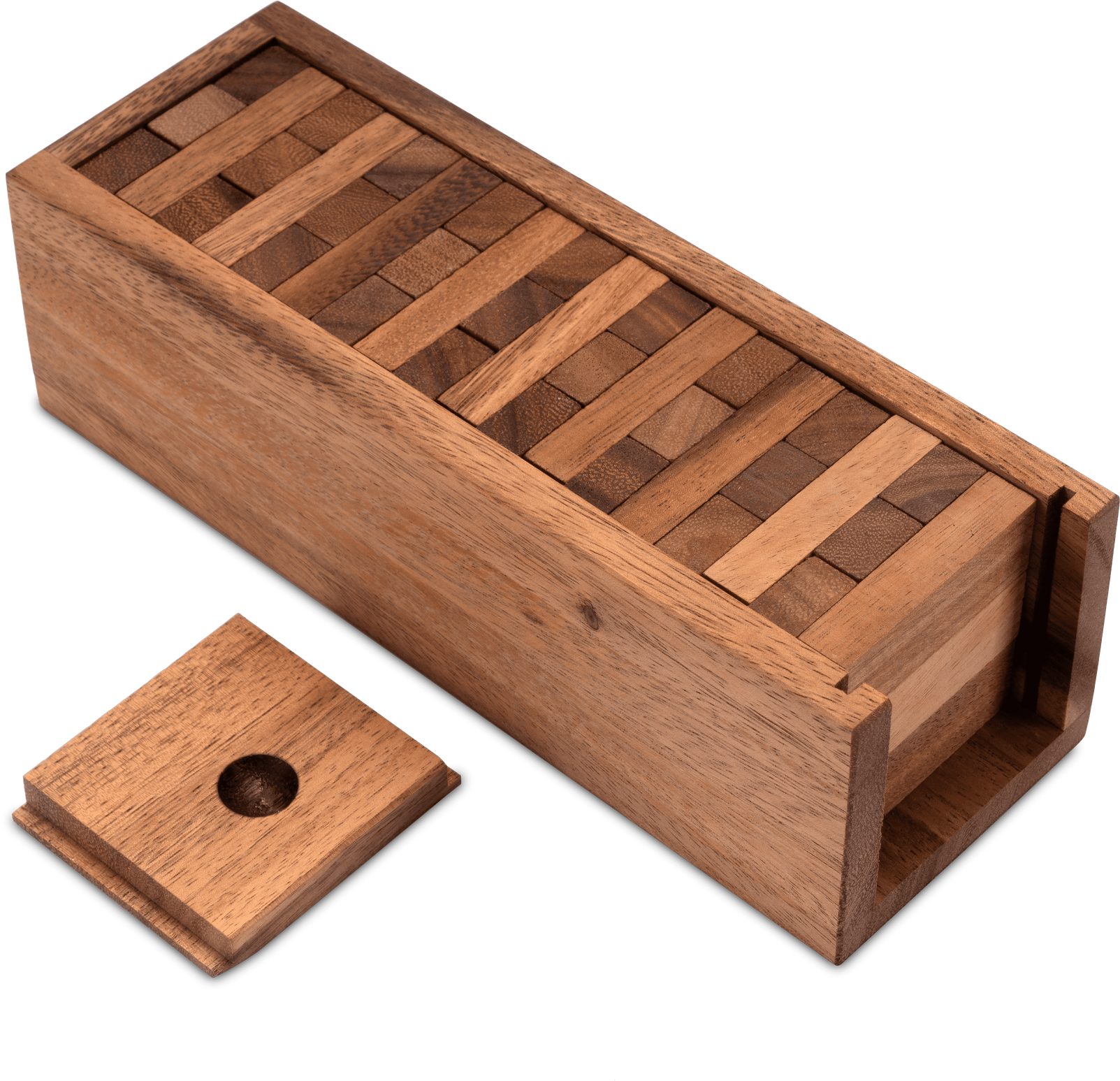 Logoplay Holzspiele Spielesammlung, Wackelturm Condo Gr. S Geschicklichkeitsspiel aus Holz (23 cm) für 2+ SpielerHolzspielzeug