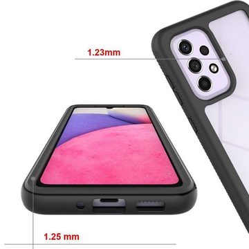 cofi1453 Smartphone-Hülle 360° Magnet Slim Metall Case mit Schutzglas