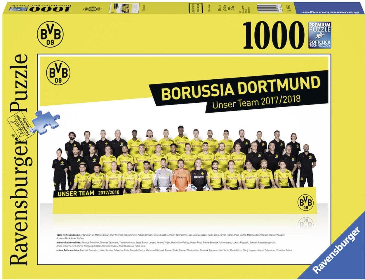 Puzzle Borussia Dortmund 1000 Pezzi - 72x45 Cm, Nero/Giallo, Per Tifosi BVB - Foto 11