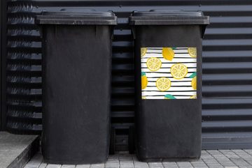 MuchoWow Wandsticker Zitronen - Sommer - Pastell (1 St), Mülleimer-aufkleber, Mülltonne, Sticker, Container, Abfalbehälter