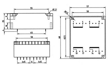 Weiss Elektrotechnik Weiss Elektrotechnik 83/268 Printtransformator 1 x 230 V 2 x 21 V/AC 1 Trafo